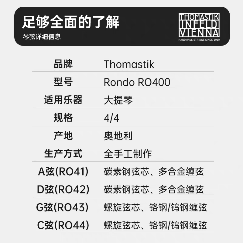 إيلين إلوين، النمسا، مجموعة من الأوتار من طراز Ro400o Tomastkrondo Specification image
