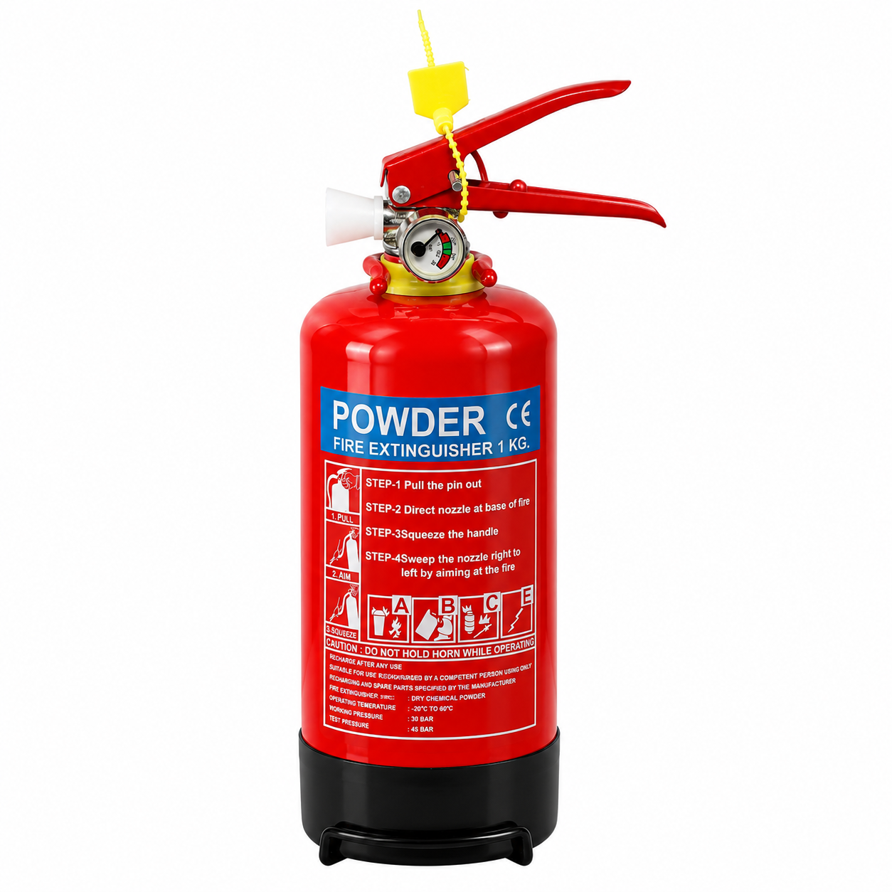 1 kilogram red handle electroplated slide valve + anti-film surface, factory-manufactured ABC dry powder fire extinguisher, DCP portable fire extinguisher