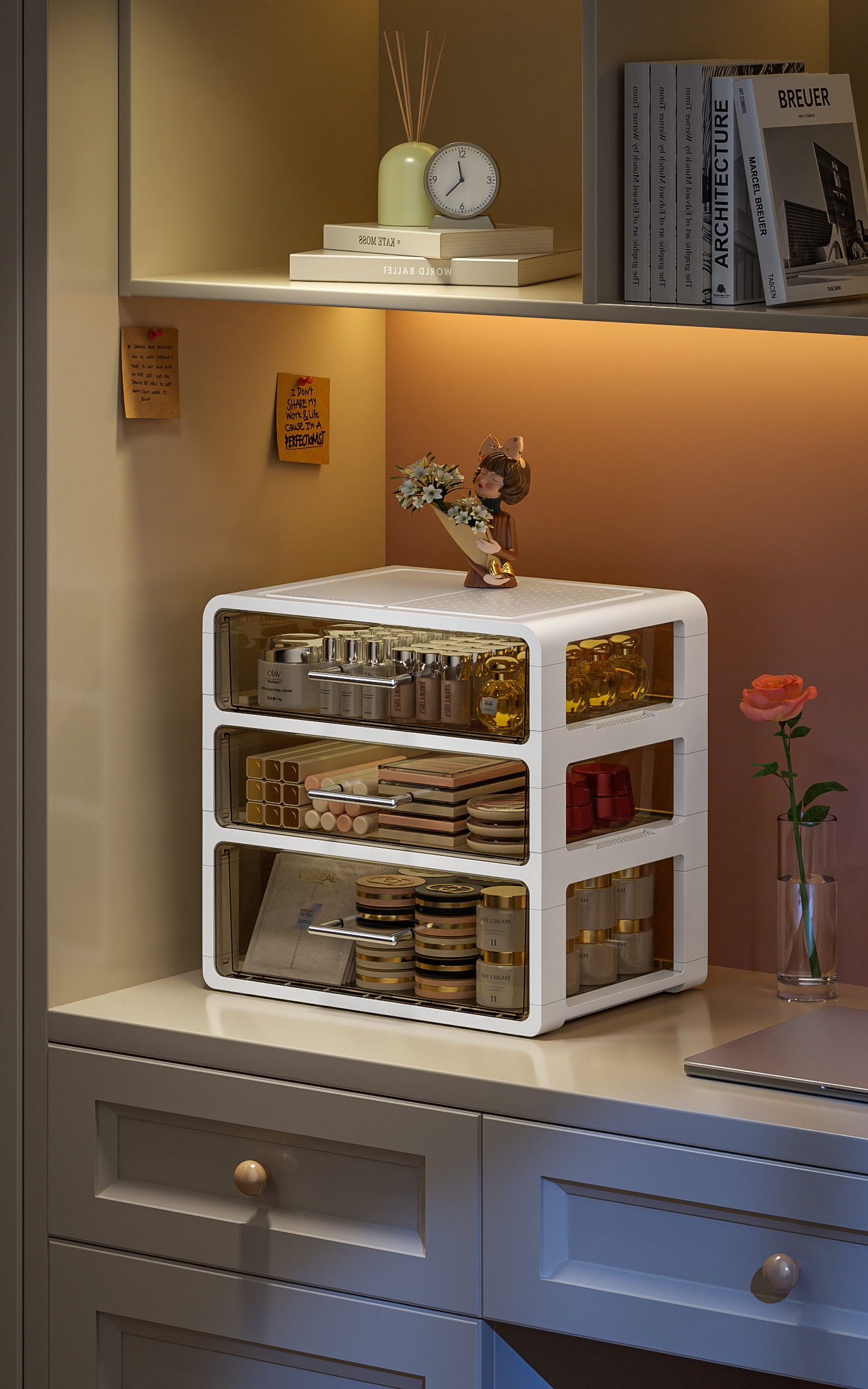 صندوق تجميع متعدد الأغراض لمستحضرات التجميل البيضاء متعدد الأغراض، Specification image