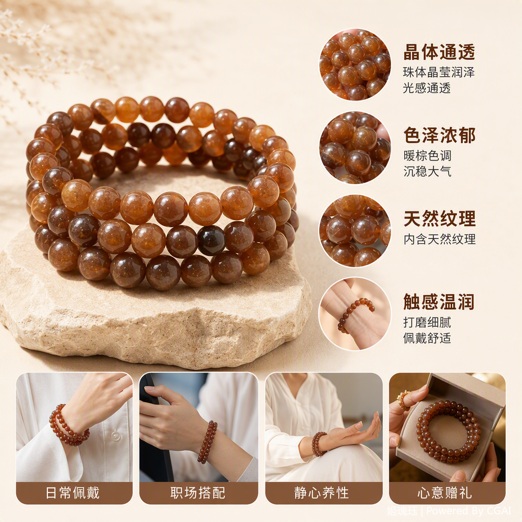 Pulsera de moda 12mm perlas redondas flor jade jade pincho mano mujer simple personalidad tendencia accesorios regalar details Picture