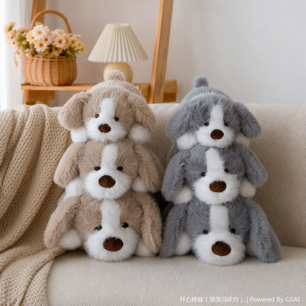 Plush dog doll, cute and soft cuddle doll, children's gift, plush toy details Picture