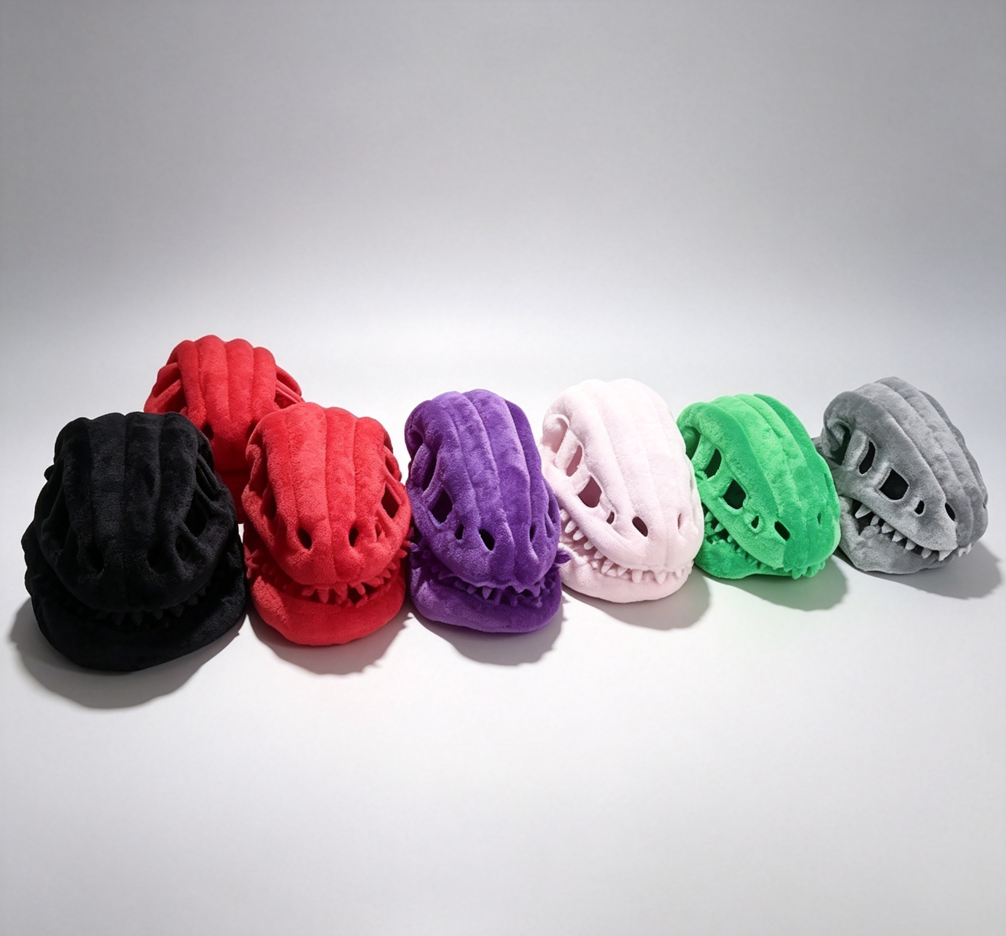 Colorful dinosaur skull plush toy figurines, fun dolls Application Scenario