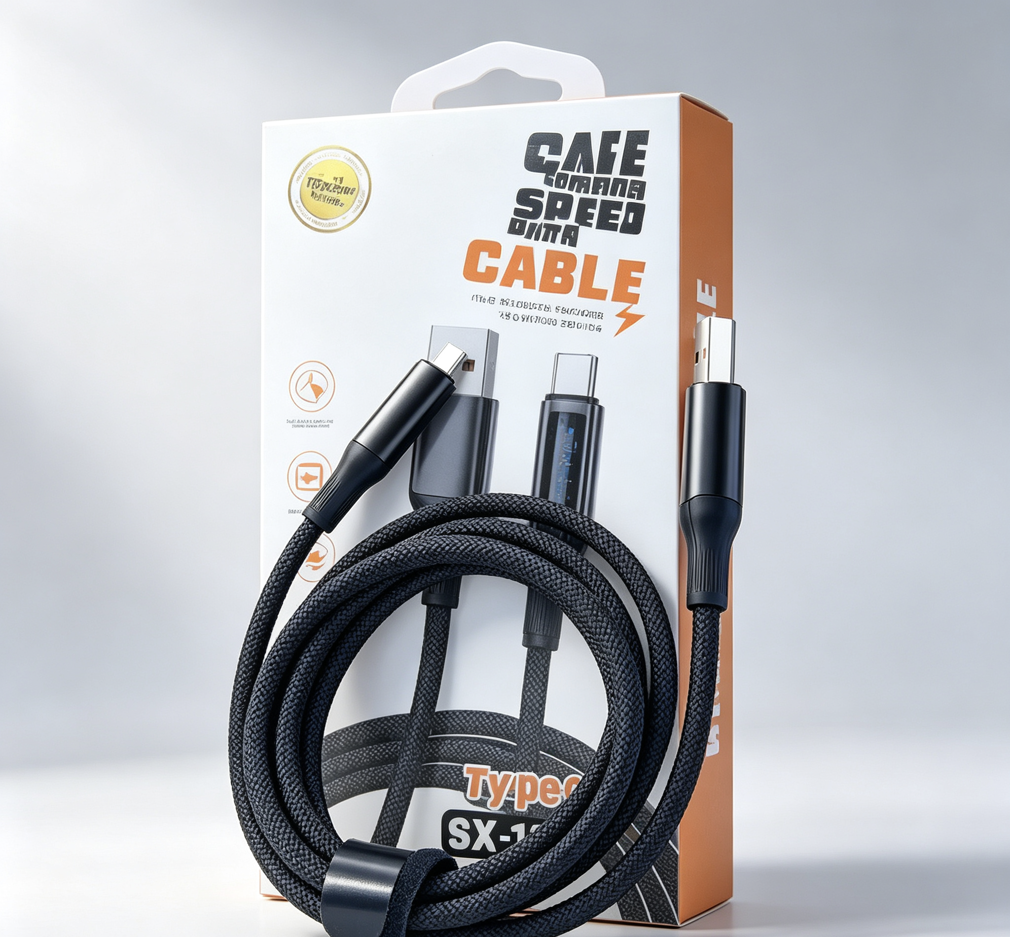 The smart power-off fast charging data cable is suitable for dual Type-C fast charging cables of Apple, Xiaomi and Huawei tablets details Picture