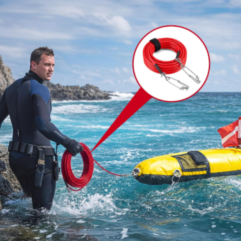Spearfishing Float Line – High Visibility Floatline with Speed Needle for Spearguns, Freediving & Spearfishing Float Systems, Buoyant Tuna Cord Style Line for Blue Water Hunting Application Scenario