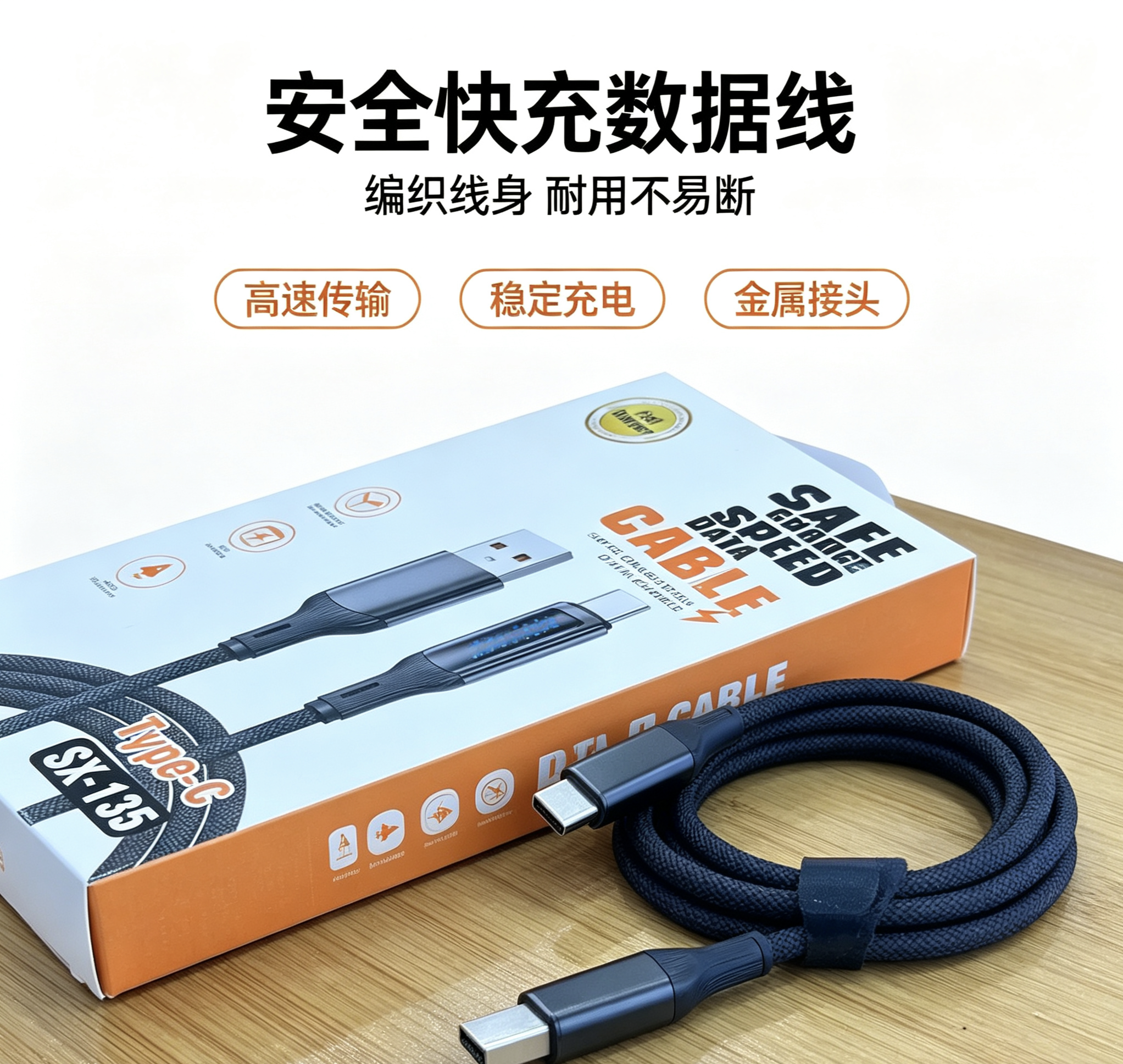 The smart power-off fast charging data cable is suitable for dual Type-C fast charging cables of Apple, Xiaomi and Huawei tablets Application Scenario