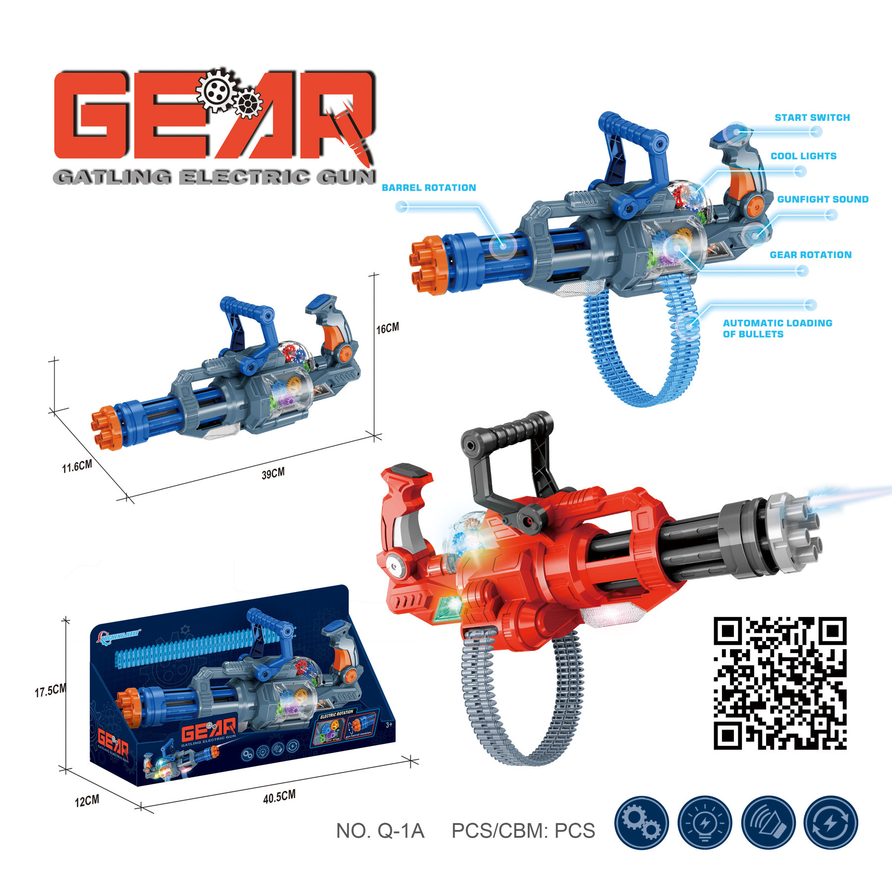 TF13225 electric gear plus special two-color mixed set with lighting and music