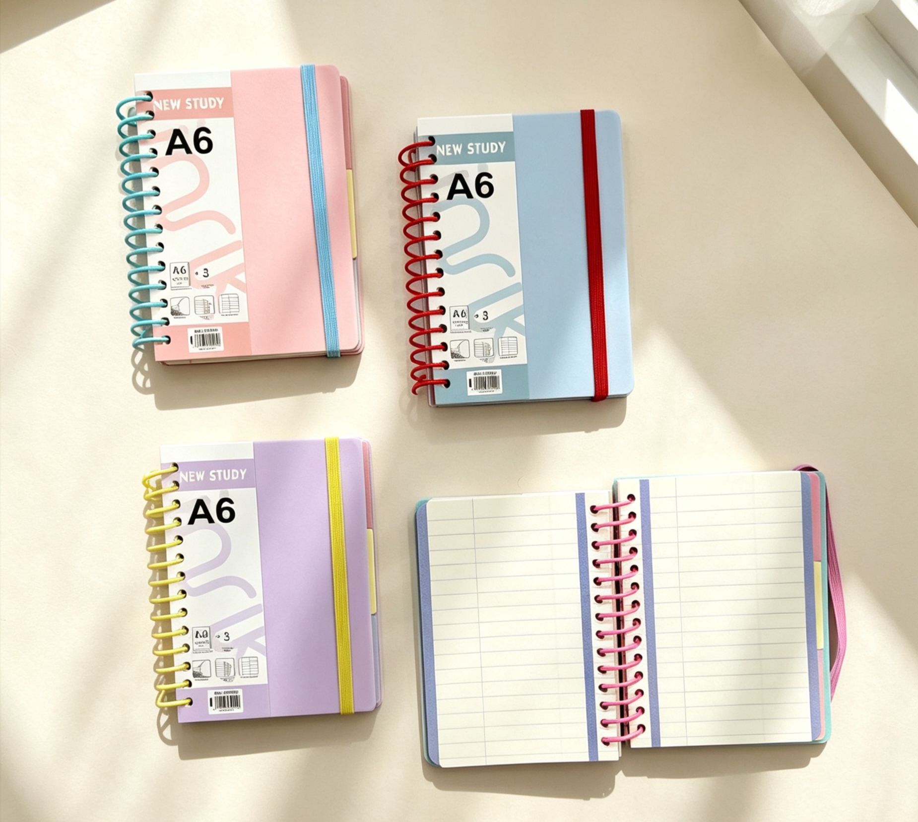彩色螺旋装订笔记本活页本A6/A5/B5/A4多尺寸多色混内芯彩色支持定制