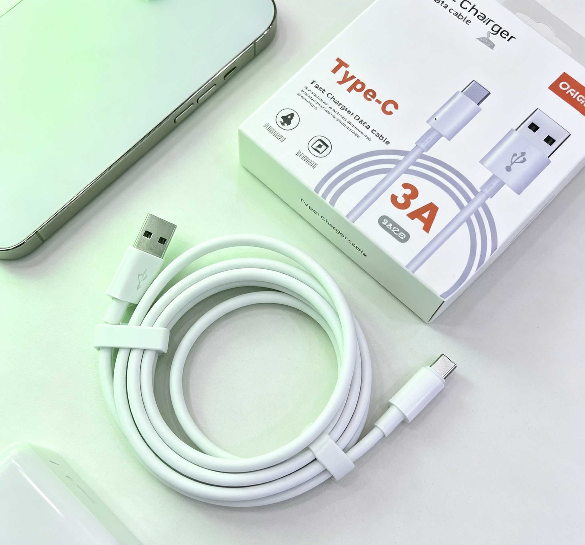 The 3A Super Fast Charging data cable is suitable for Apple, Android, Xiaomi and Huawei Type-C mobile phone charging cables detail image 2