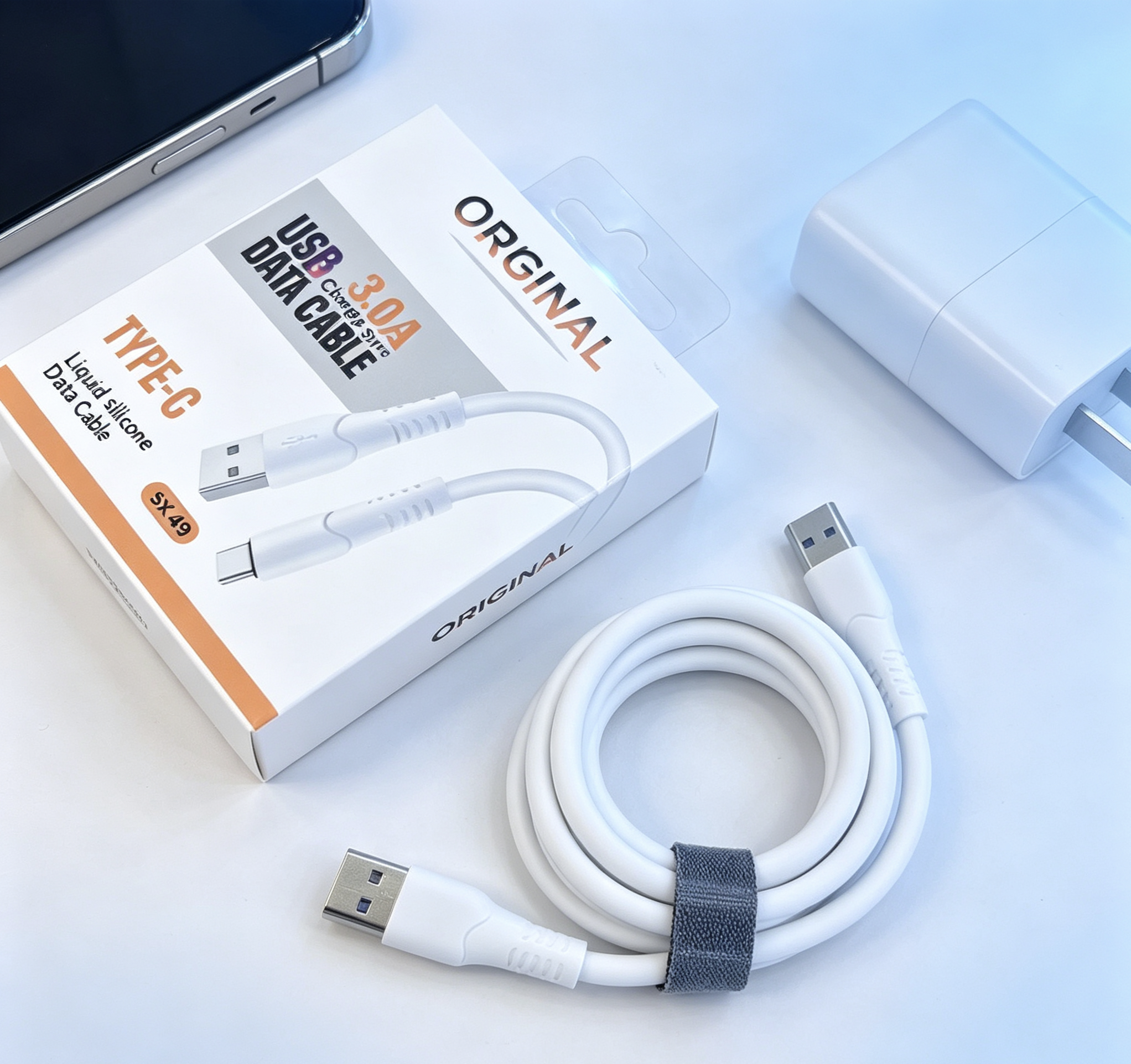 Type-c data cable flash charging 3A Super fast charging cable is fully compatible with charging cables for Huawei and Xiaomi mobile phones detail image 3