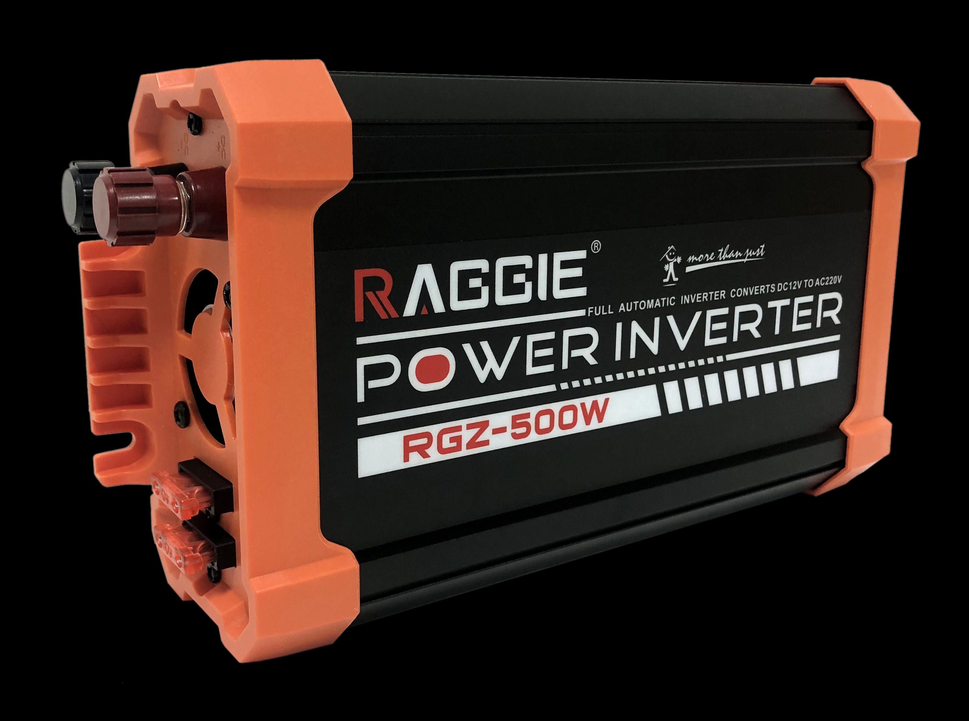 The RAGGIE RGZ series 500W modified sine wave power inverter has an efficiency of 94.8%, with a peak twice as high. It features an aluminum housing, intelligent heat dissipation, and direct AC terminal
