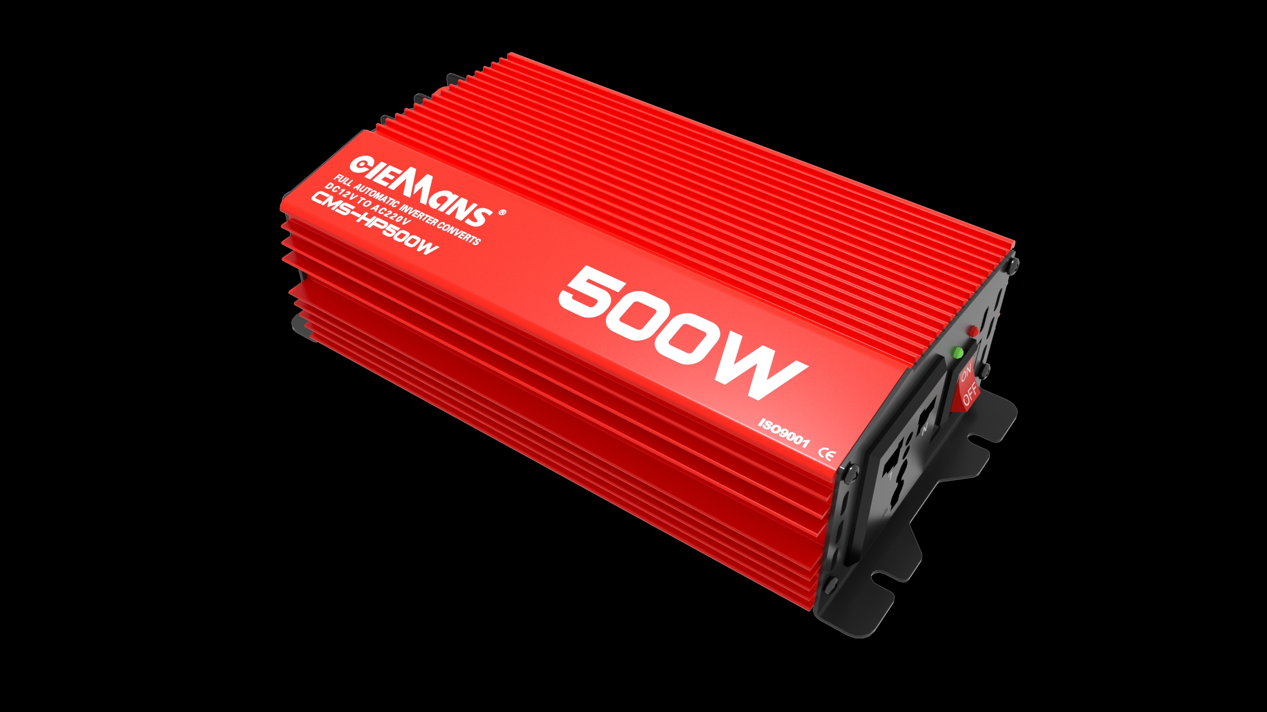 RAGGIE fully automatic inverter 12V to 220V, with an integrated aluminum alloy casing and dual output of USB-A/Type-C, 500W, suitable for car, home and emergency use