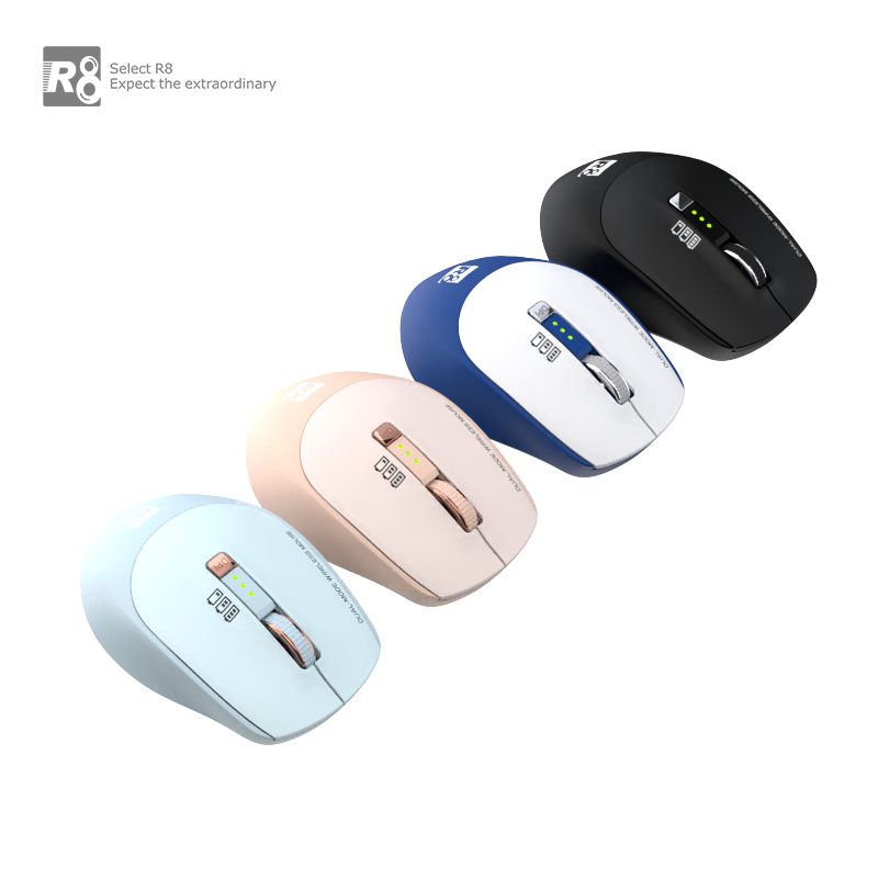 R8 беспроводная (беспроводная) + bluetooth (bluetooth) двухмерная офисная мышь с клавиатурой офисной мыши, многофункциональная офисная мышь pic 5