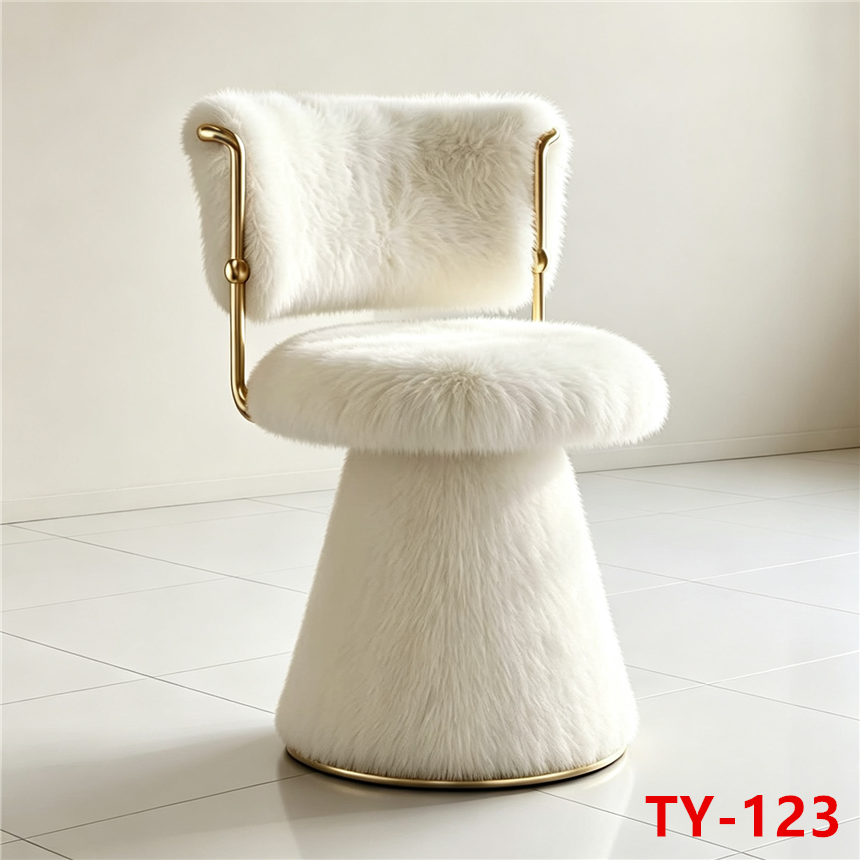 Creative 360-degree rotating chair, plush chair, alpaca stool, plush doll, magic card theme home soft seat, leisure seating furniture