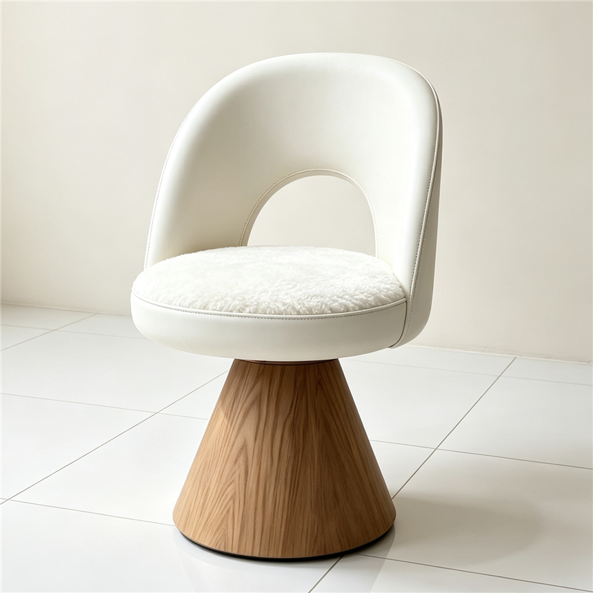 Вращающийся замшевый обеденный стол на 360 градусов, деревянный конус на деревянном коническом подошве, портативный стул для отдыха pic 6