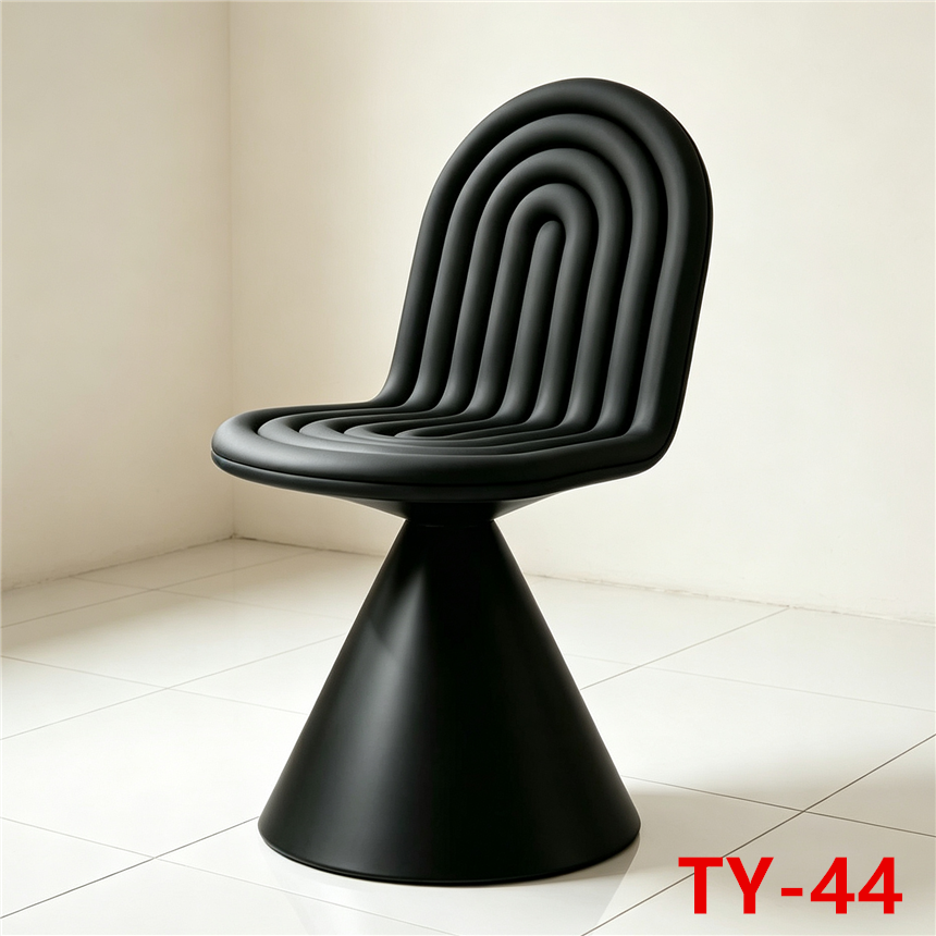 Wave-backed chair, simple and modern home 360-degree rotating leisure office chair, comfortable and durable bedroom makeup chair details Picture