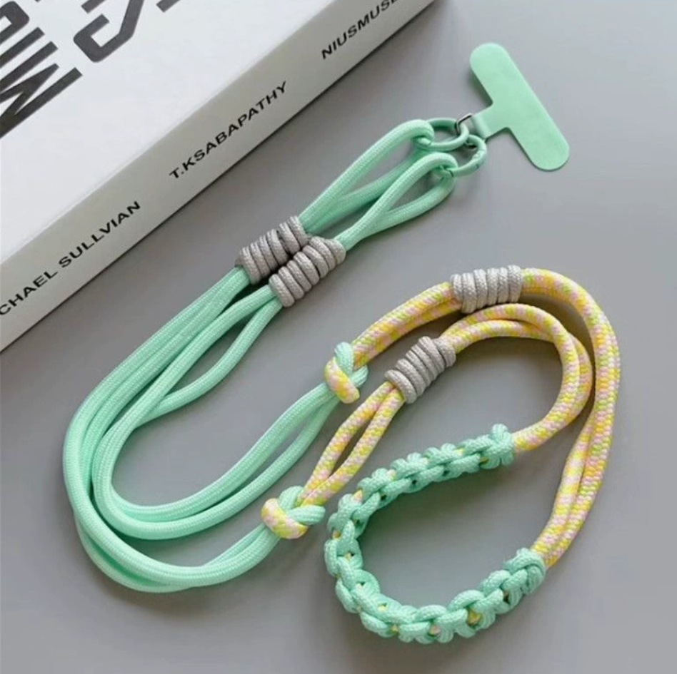 A short, color-blocked braided rope cartoon and cute pendant chain for women's wrists Application Scenario