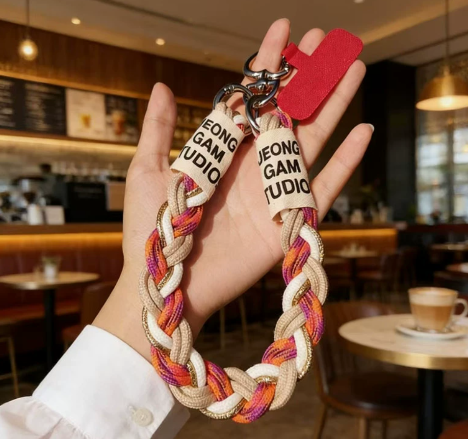 Short, color-blocked woven rope for women's wrists, cartoon and cute pendant chain, outdoor anti-loss rope details Picture