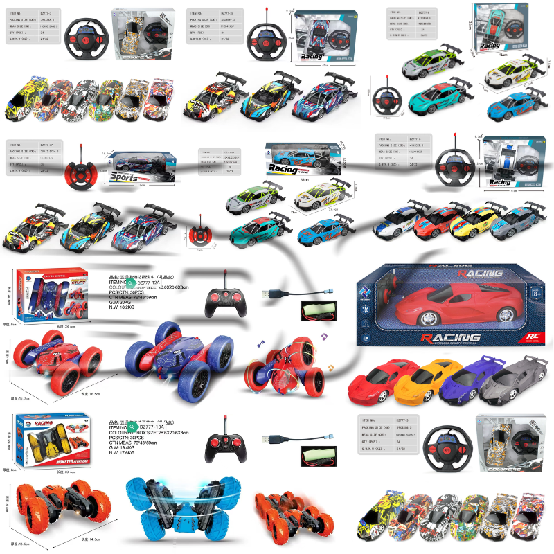 Colorido rc racing niños juguetes drift excavadora electric scooter combo set para niños entretenimiento y ocio - 4