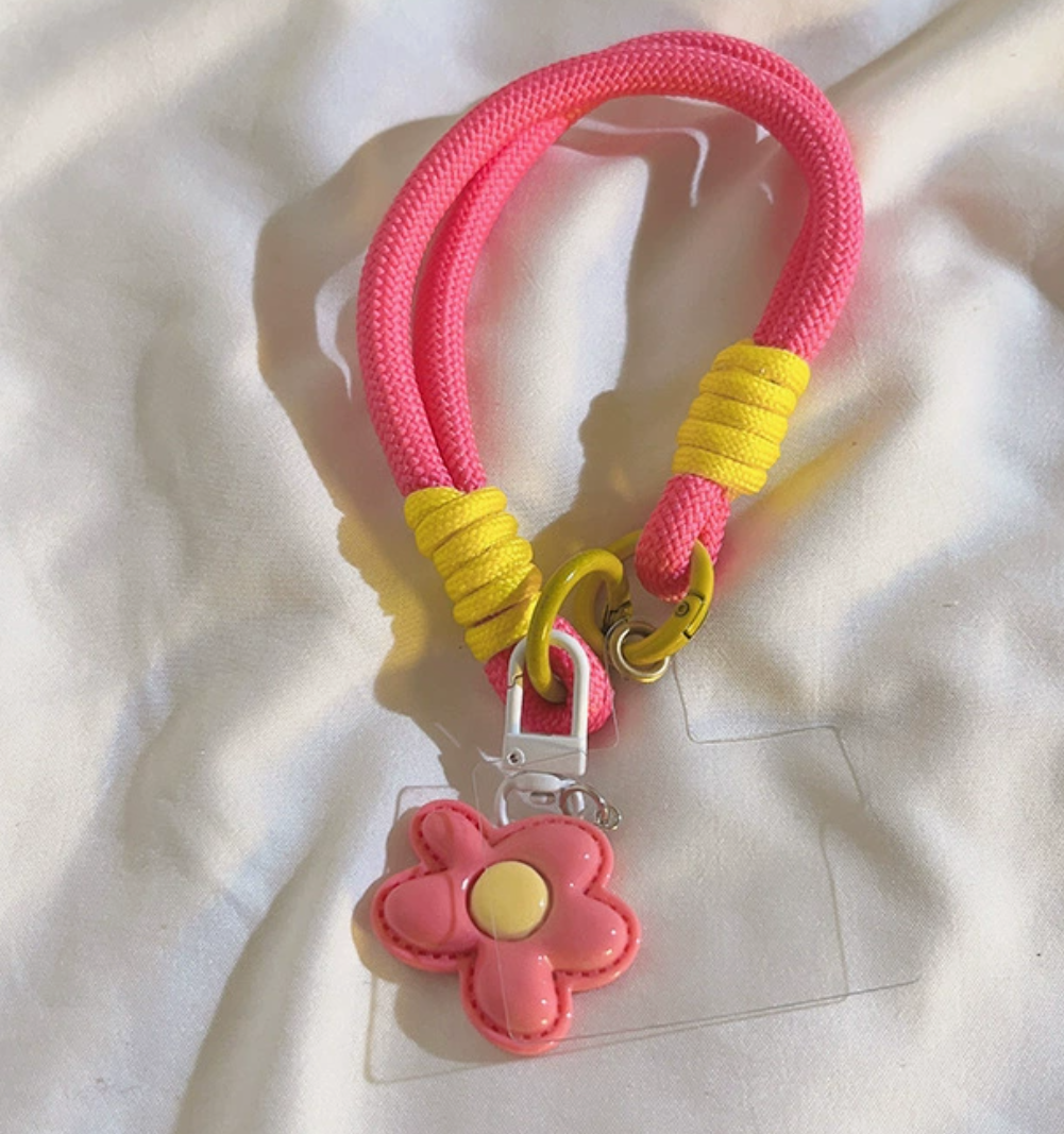 Colorful flower-printed mobile phone lanyards are fashionable, trendy and portable, with multiple colors Specification image