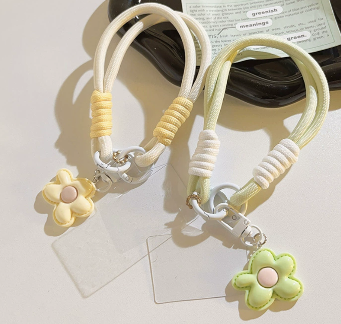 Colorful flower-printed mobile phone lanyards are fashionable, trendy and portable, with multiple colors Item Picture