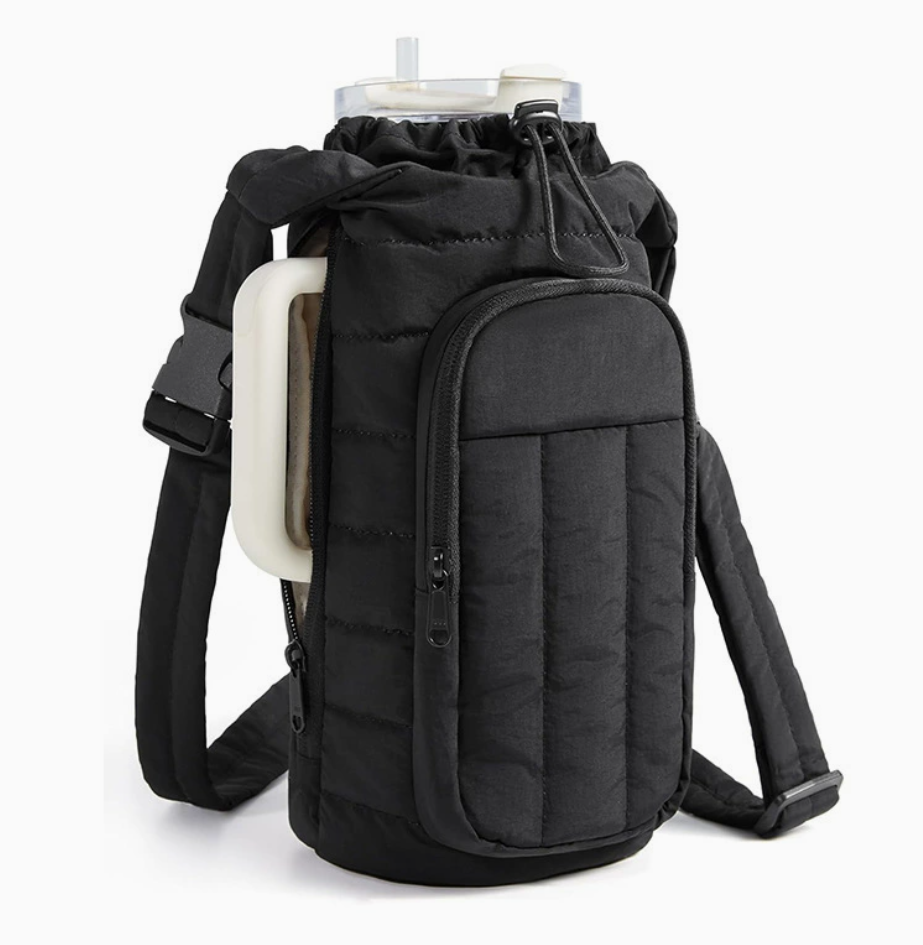 Outdoor sports down water bottle bag, portable large-capacity crossbody water cup bag Item Picture