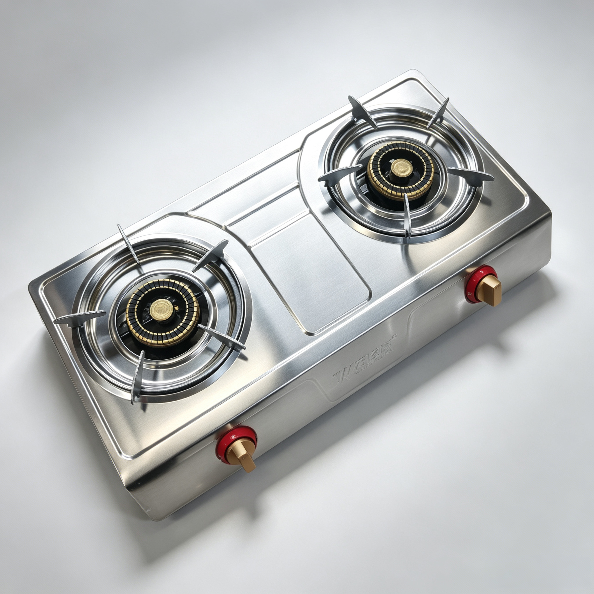 Desktop stainless steel gas stove, double-burner, high-intensity household gas stove with flameout protection, 100-card edge export for domestic sales detail image 4