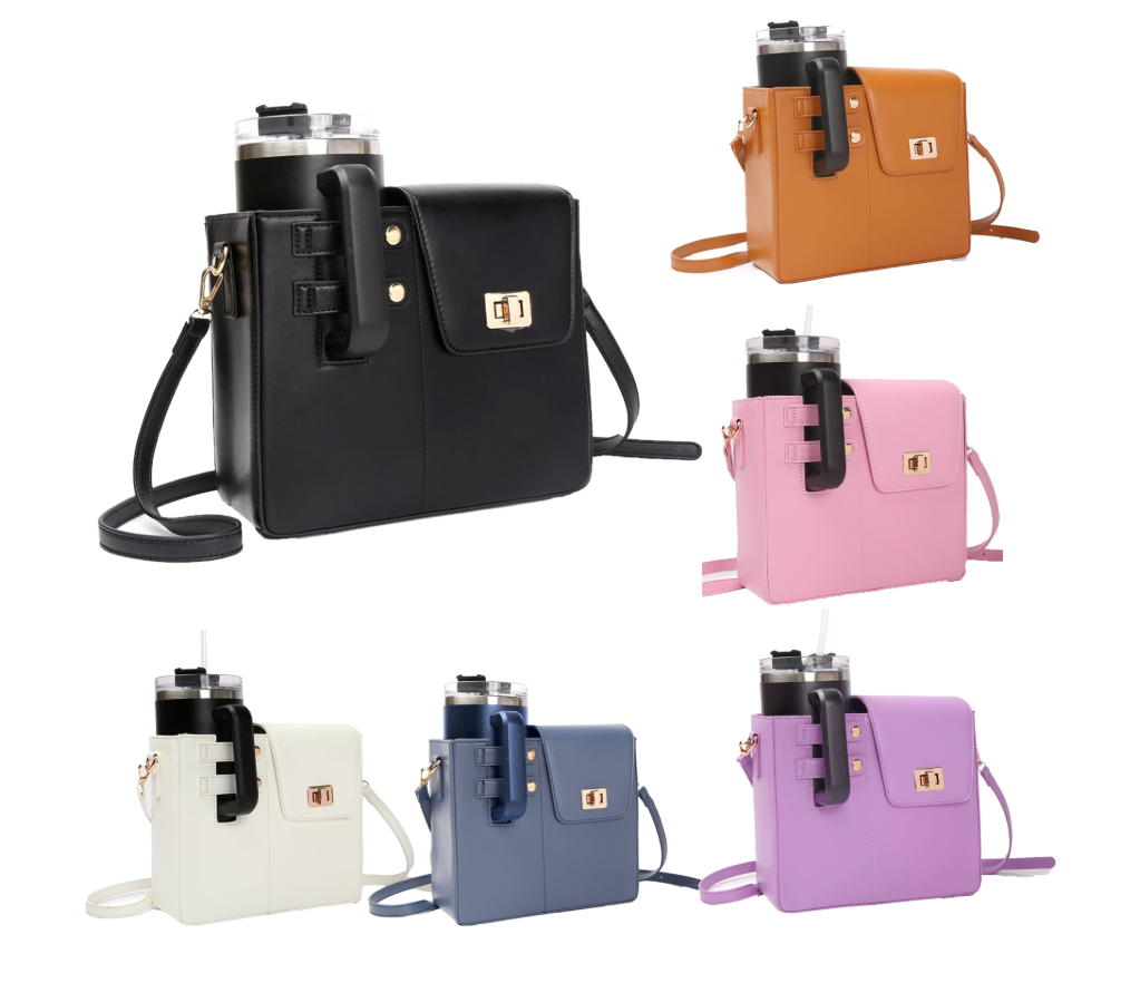 Hot-selling outdoor portable beverage bottles, water cups, bags, universal large insulated cups, pink single-shoulder crossbody Specification image