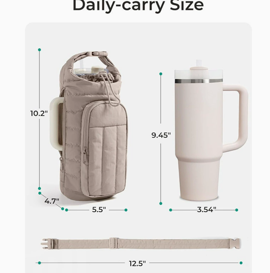 Outdoor sports down water bottle bag, portable large-capacity crossbody water cup bag Application Scenario