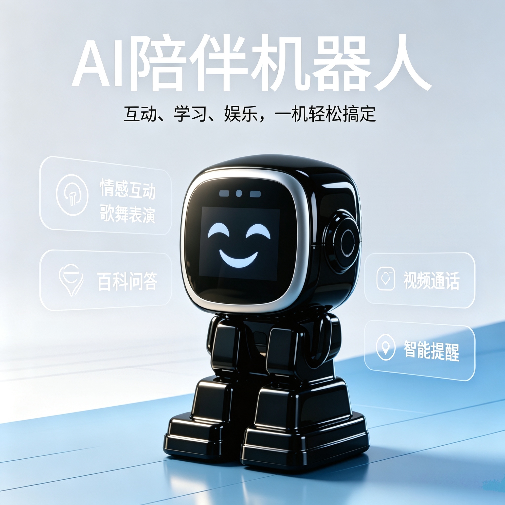 The AI bipedal robot is equipped with an AI large model, featuring voice dialogue, encyclopedic Q&A, singing and dancing performances, walking, video calls, English practice, synchronous teaching materials, and multi-country translation Specification image
