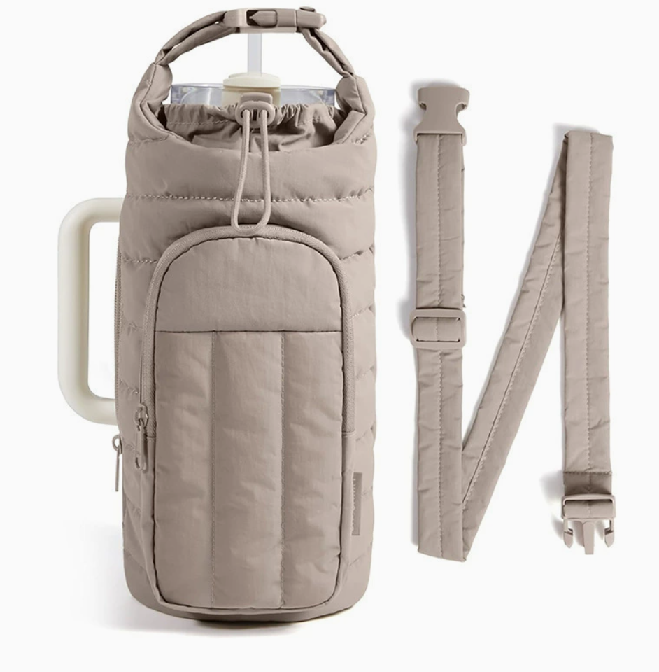 Outdoor sports down water bottle bag, portable large-capacity crossbody water cup bag Specification image
