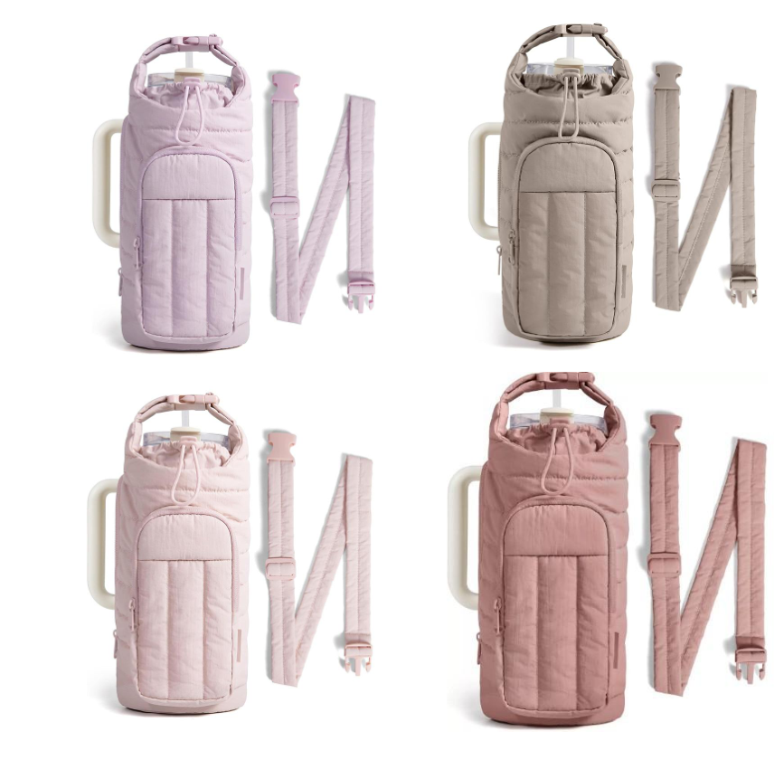 Outdoor sports down water bottle bag, portable large-capacity crossbody water cup bag details Picture