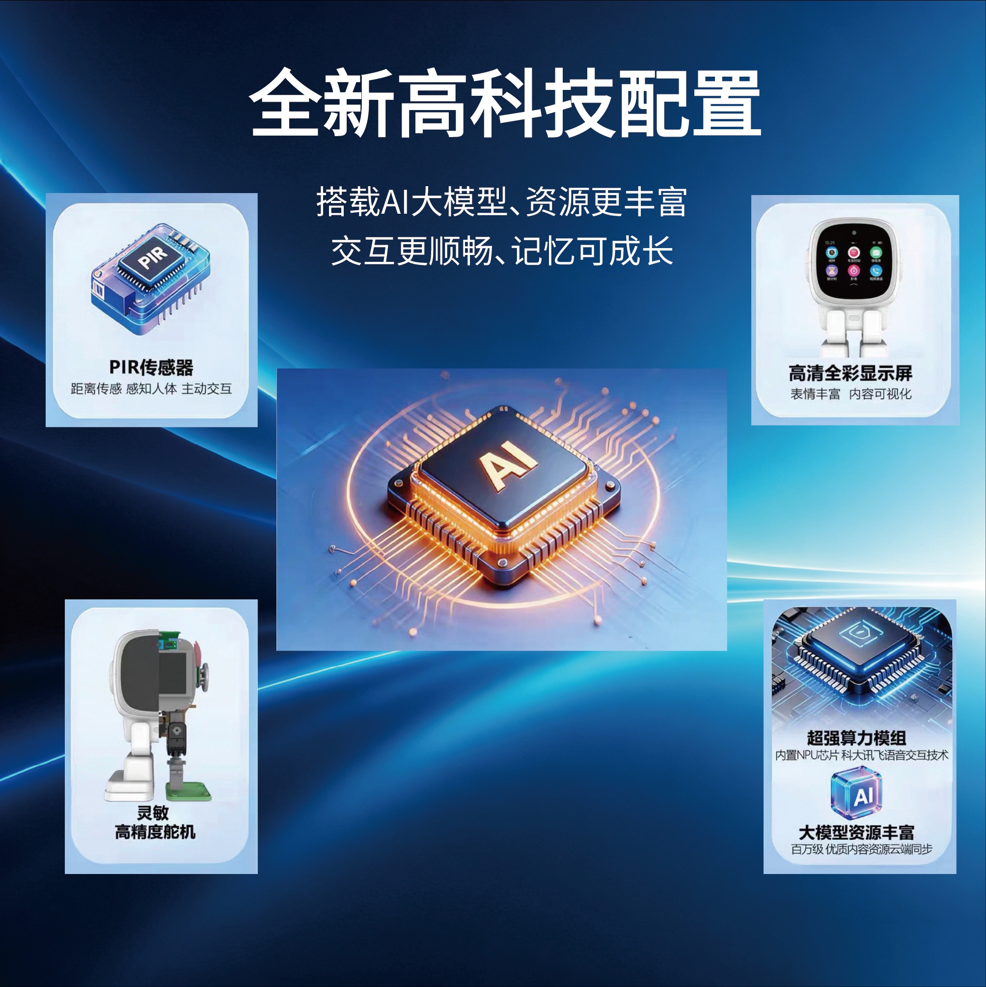 The AI bipedal robot is equipped with an AI large model, featuring voice dialogue, encyclopedic Q&A, singing and dancing performances, walking, video calls, English practice, synchronous teaching materials, and multi-country translation pic 3