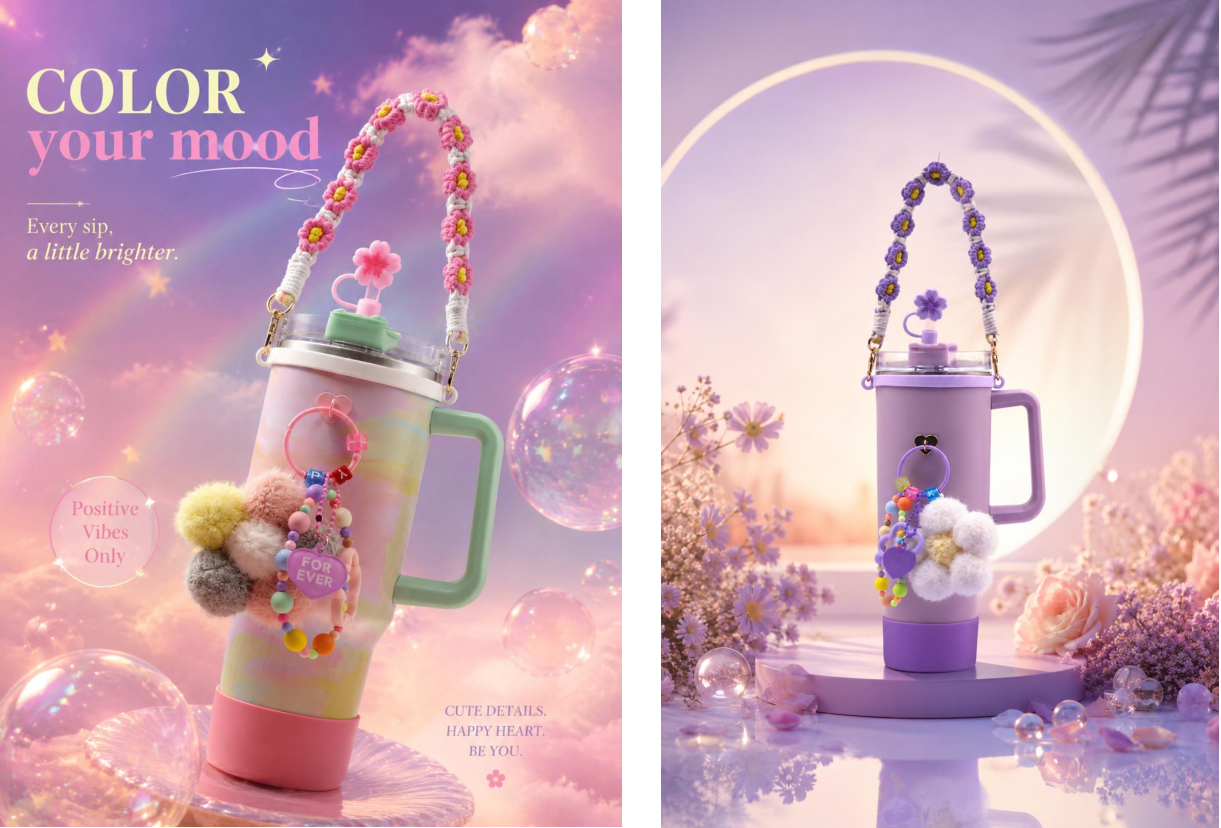 Hairball flower Insulated Cup Accessory Set - Accessories not included in the cup Item Picture