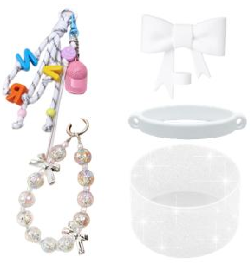 Conjunto de accesorios de copa térmica de cuentas de colores - solo accesorios sin copas Specification image