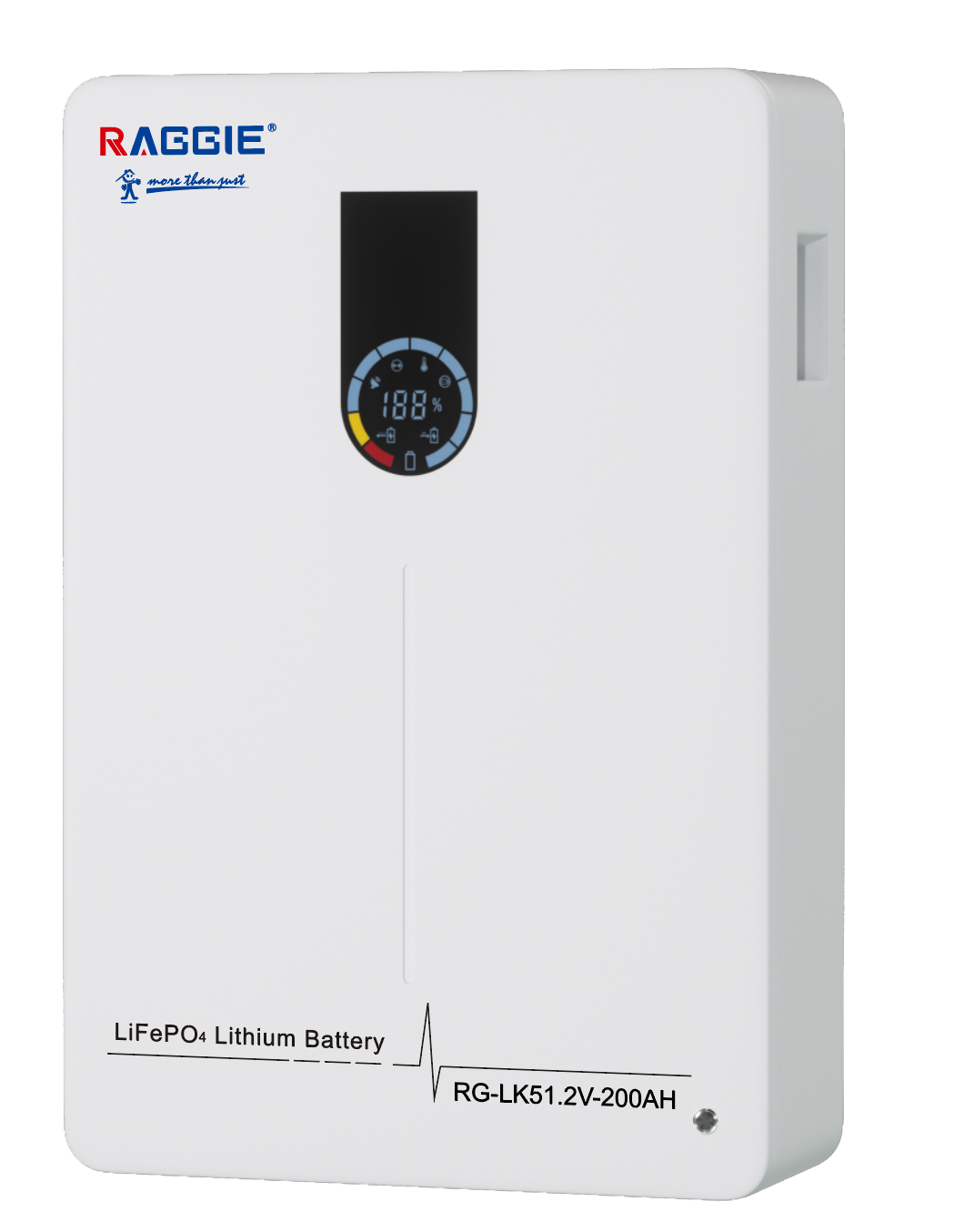 RAGGIE wall-mounted lithium iron phosphate energy storage battery 51.2V 5KWh intelligent BMS WIFI Bluetooth communication can be connected in parallel with household photovoltaic energy storage lithium batteries details Picture