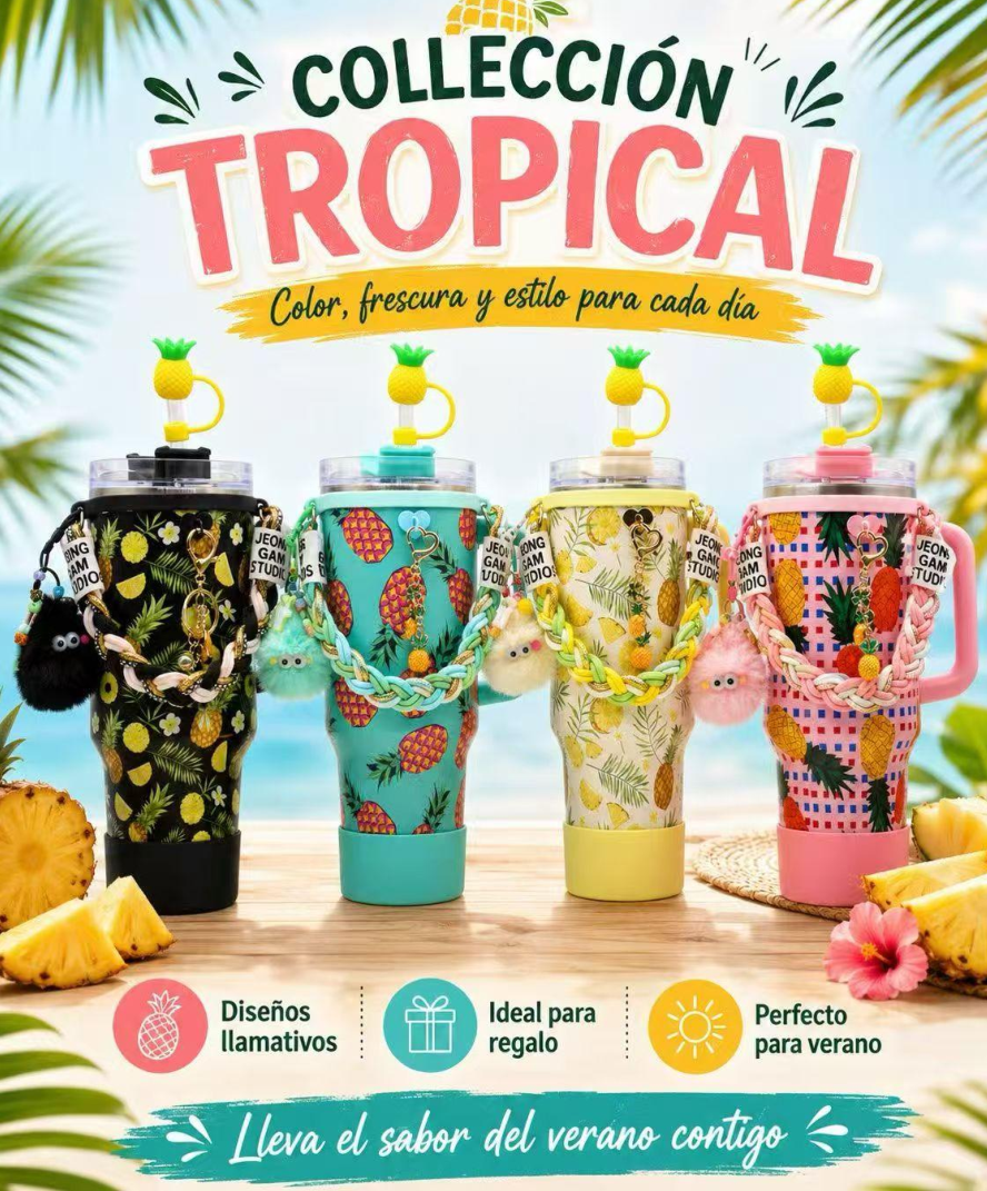 Pineapple pattern series water cup accessories - Accessories only, cups not included