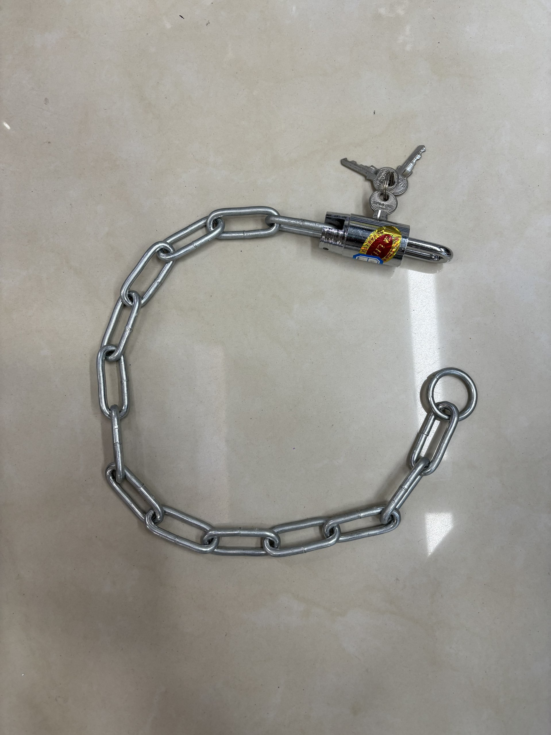 Silver chain lock, anti-theft lock for bicycles, electric bikes and scooters, safe, reliable and durable, portable accessories details Picture