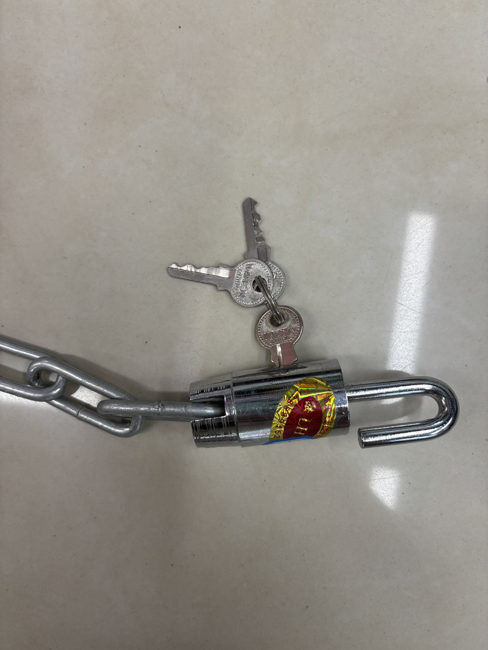 Silver chain lock, anti-theft lock for bicycles, electric bikes and scooters, safe, reliable and durable, portable accessories Specification image