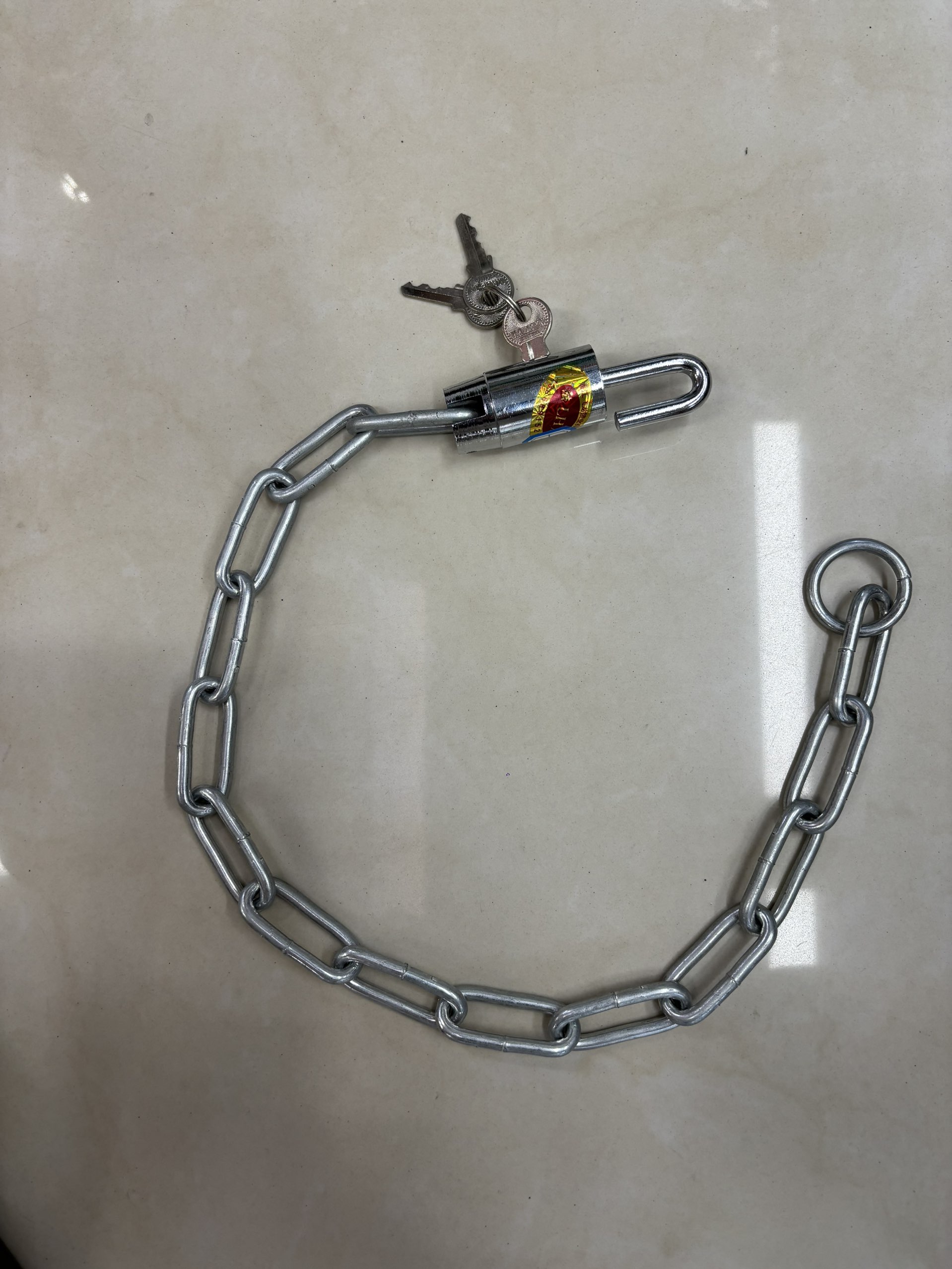Silver chain lock, anti-theft lock for bicycles, electric bikes and scooters, safe, reliable and durable, portable accessories