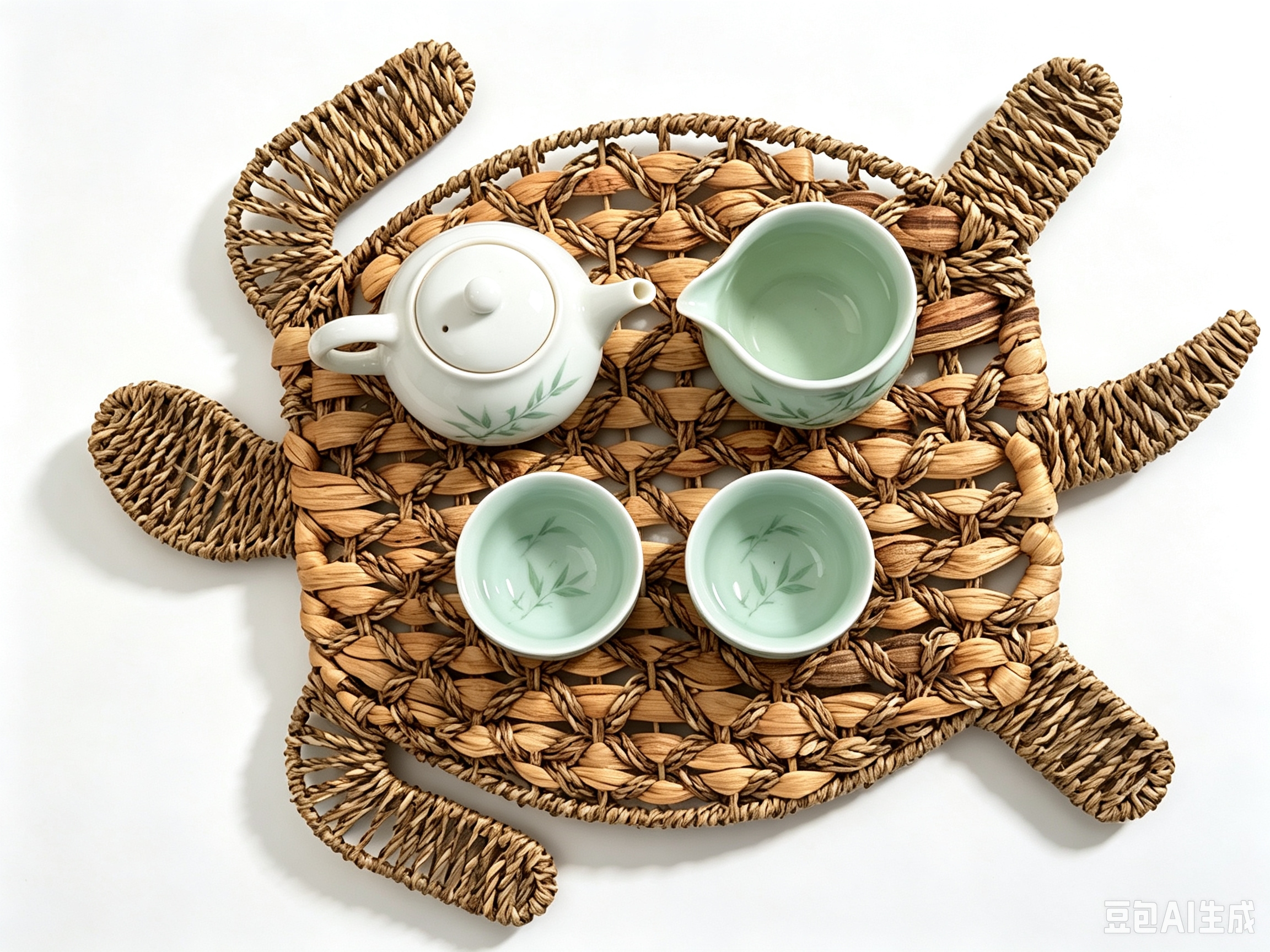 Tejido a mano adorable alfombrilla en forma de tortosa jacinto de agua hierba de agua popa de taza de té tapete de rattan art servilletas antideslizantes y duraderas alfombrillas aislantes vajilla plato plato plato plato 155507665 details Picture