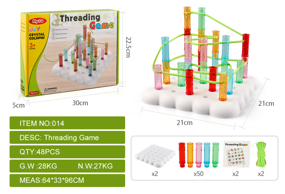 TJ14006 Two-person battle Montessori teaching Aid, Educational and educational DIY Rope Crystal Puzzle Stacking Game detail image 2