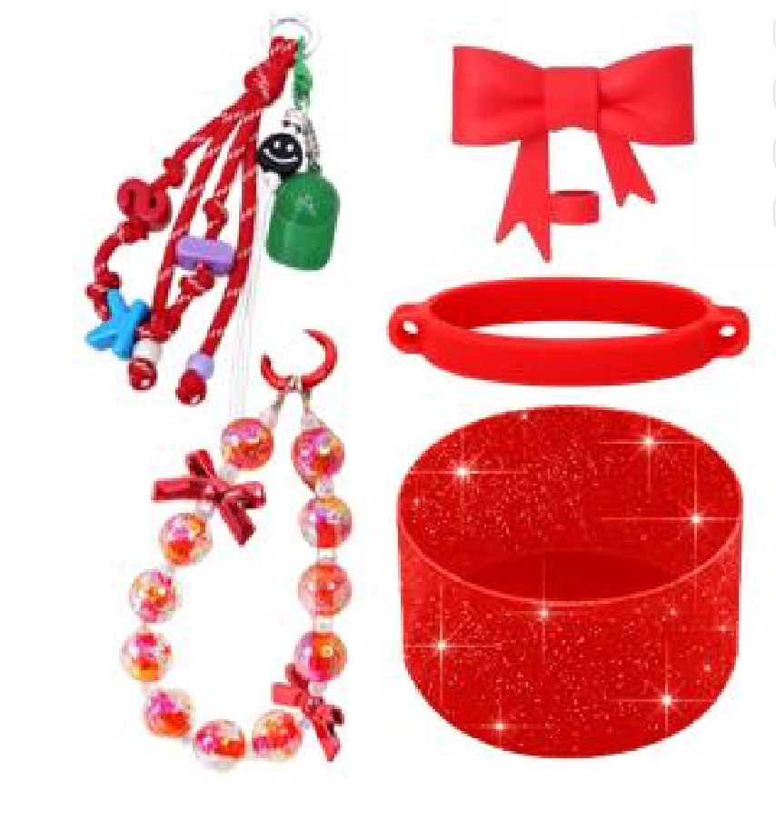 Colorful Bead Insulated Cup Accessory Set - Accessories only, cups not included