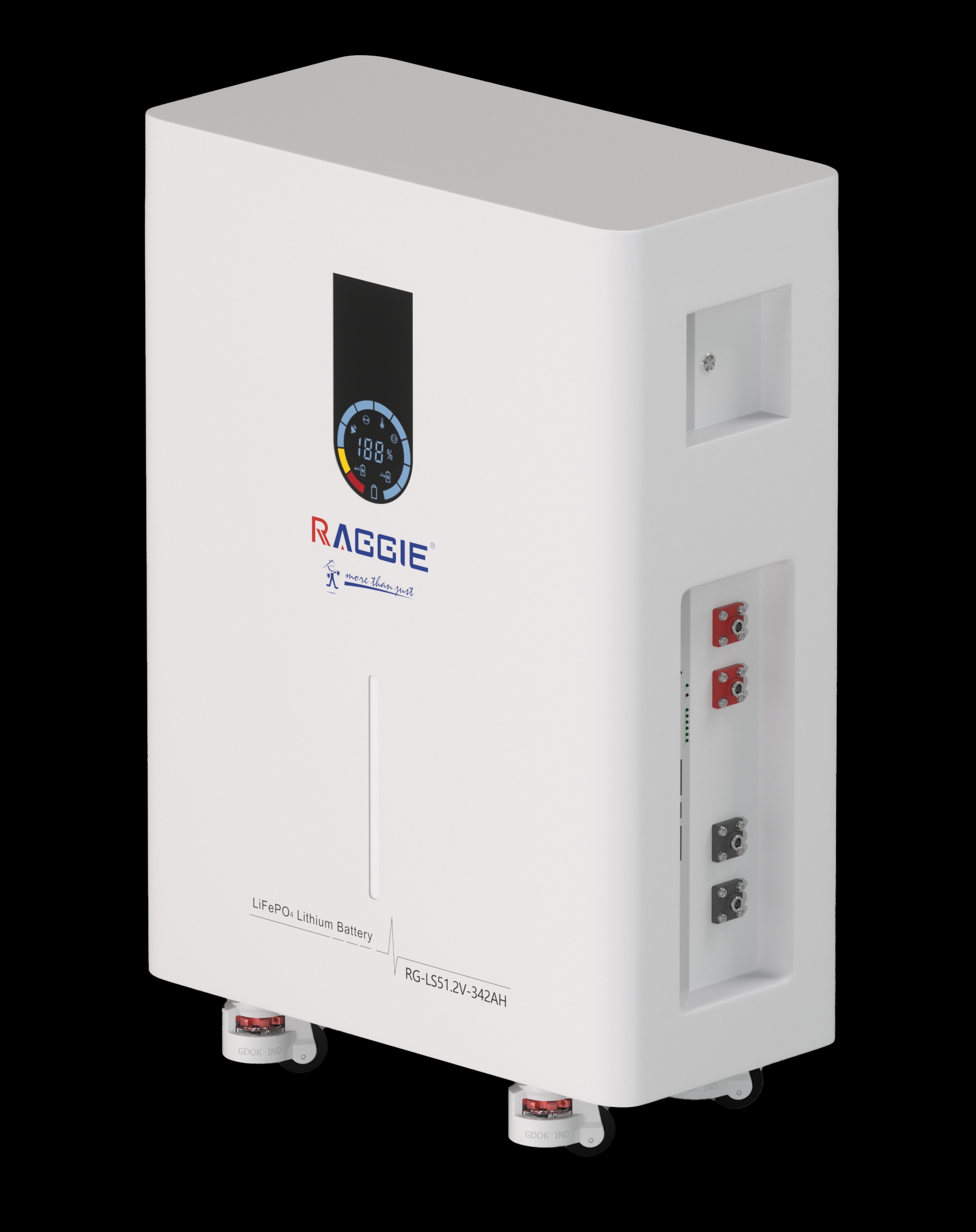 RAGGIE vertical lithium iron phosphate energy storage battery LS51.2V 10kwh with wheels, mobile intelligent BMS, can be connected in parallel with household and commercial energy storage lithium batteries details Picture