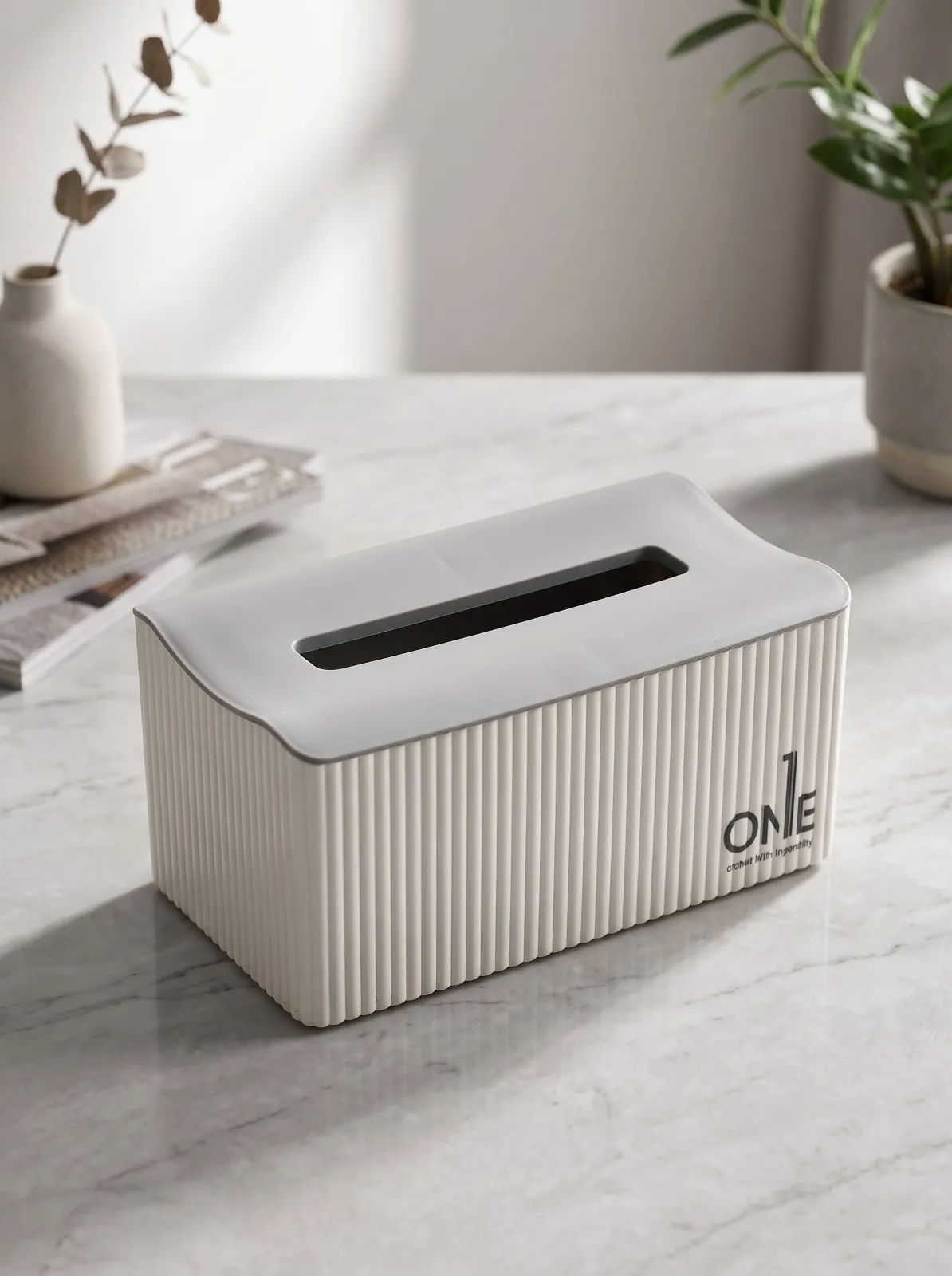 X10-2174 grayish-white tissue box, large Nordic ins high-end tissue box, coffee table desktop tissue box, creative home light luxury style tissue
