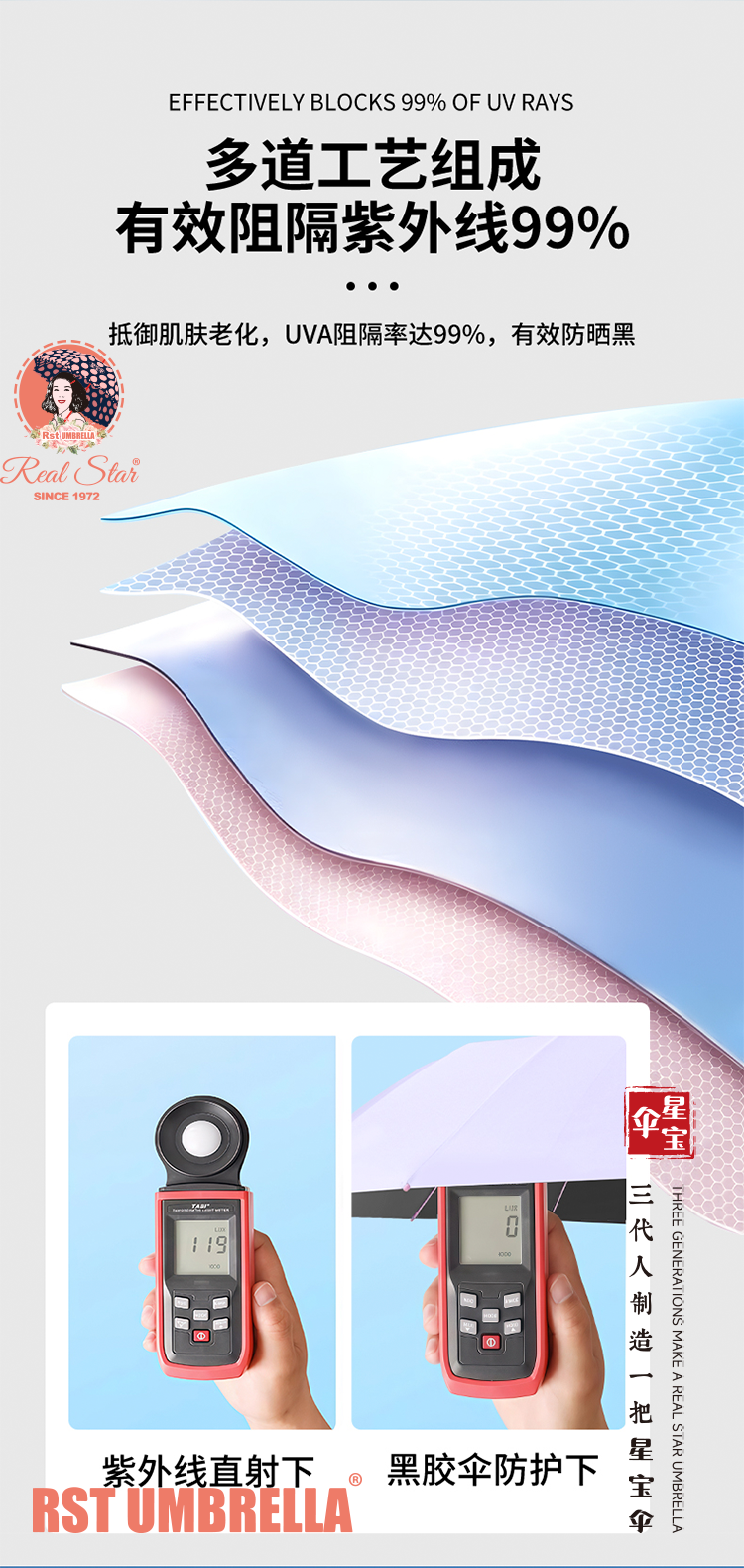 星宝伞26387防风遮阳雨伞马卡龙色系防雨便携伞轻巧耐用晴雨两用折叠伞详情6