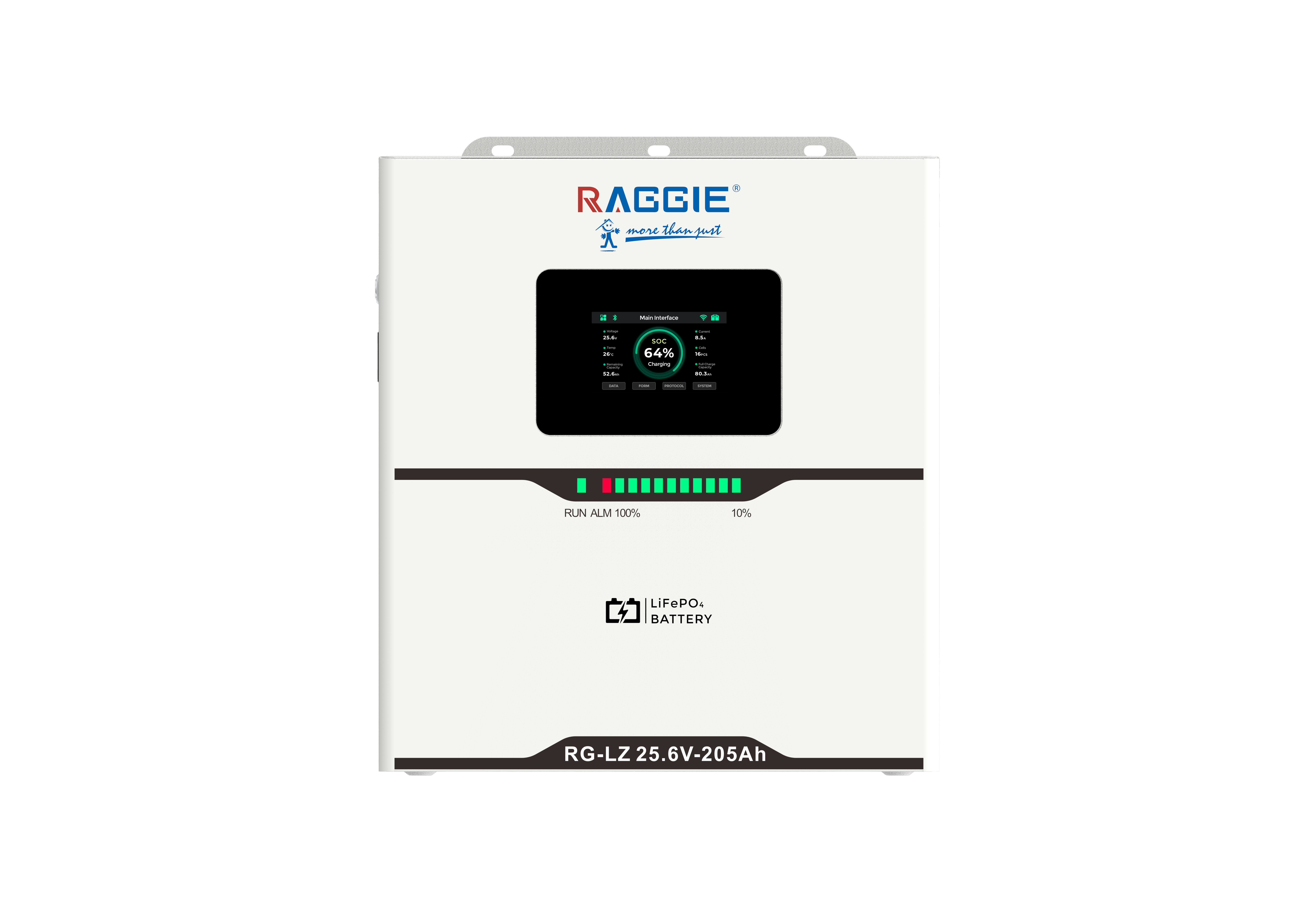 RAGGIE vertical lithium iron phosphate energy storage battery LZ25.6V/5.25KWH A+ cell 1C charge and discharge touch screen can be connected in parallel