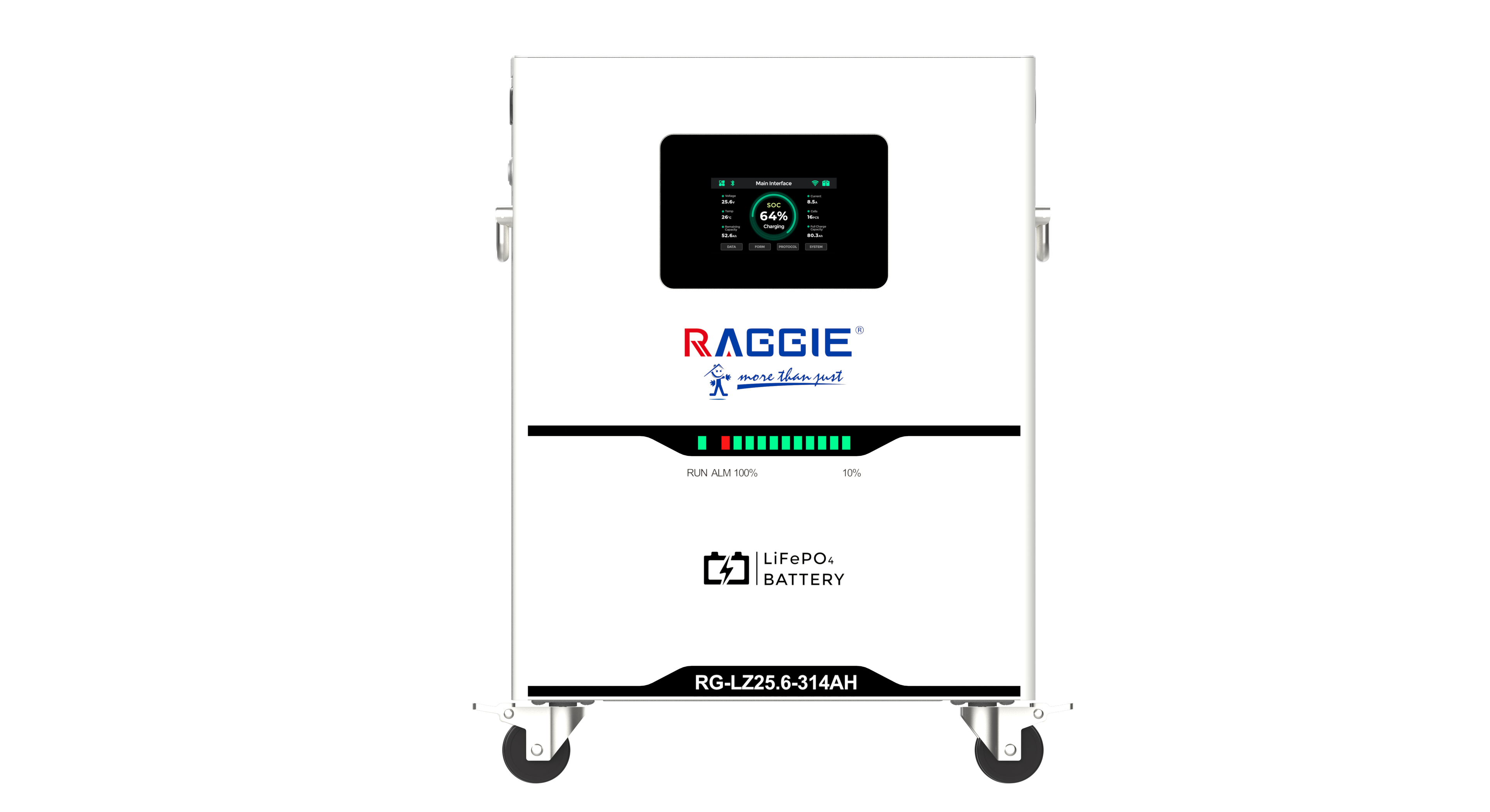 RAGGIE vertical lithium iron phosphate energy storage battery LZ25.6V/8KWH A+ cell 1C charge and discharge touch screen can be connected in parallel