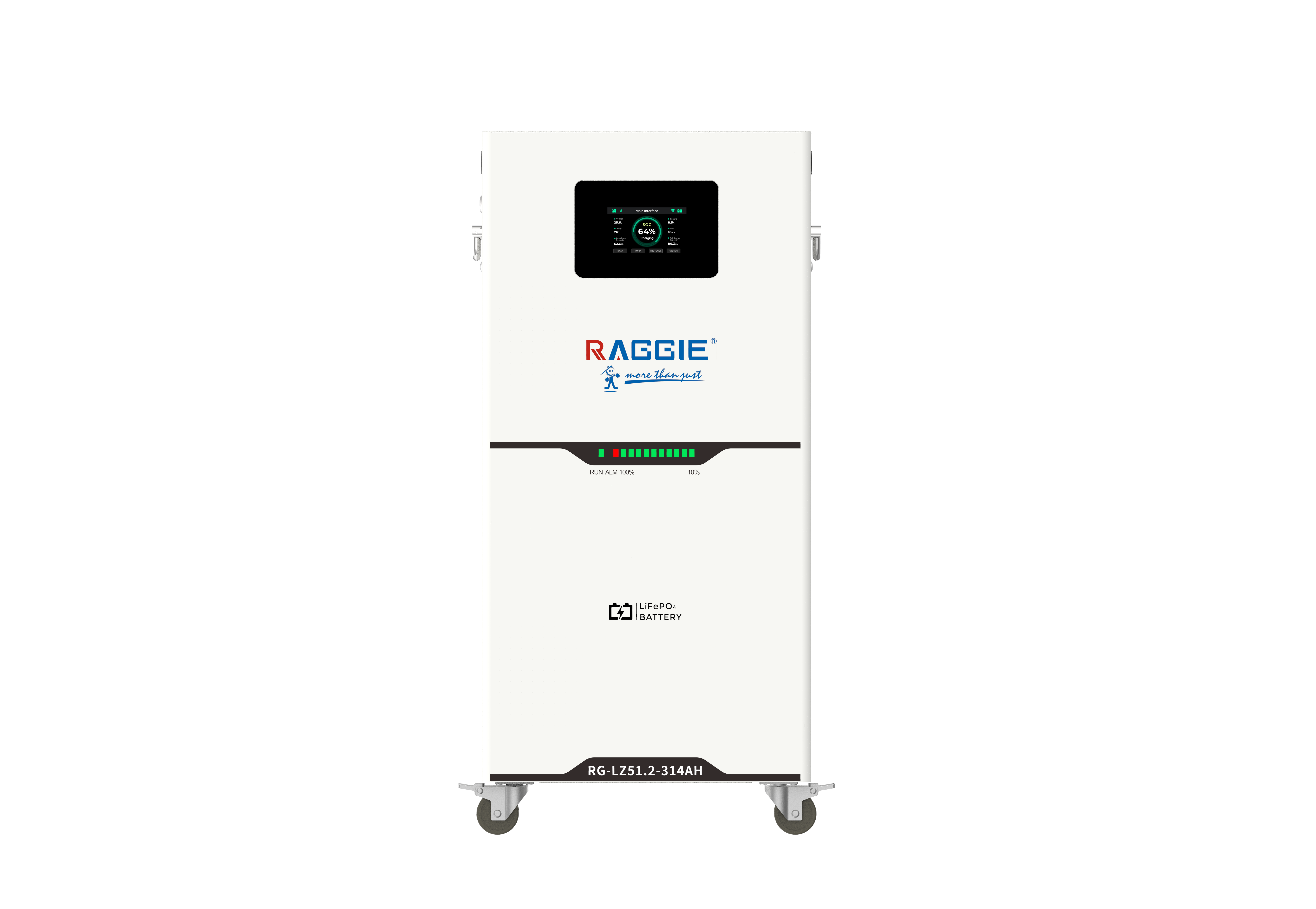 RAGGIE vertical lithium iron phosphate energy storage battery LZ51.2V/16KWH A+ cell 1C charge and discharge touch screen can be connected in parallel