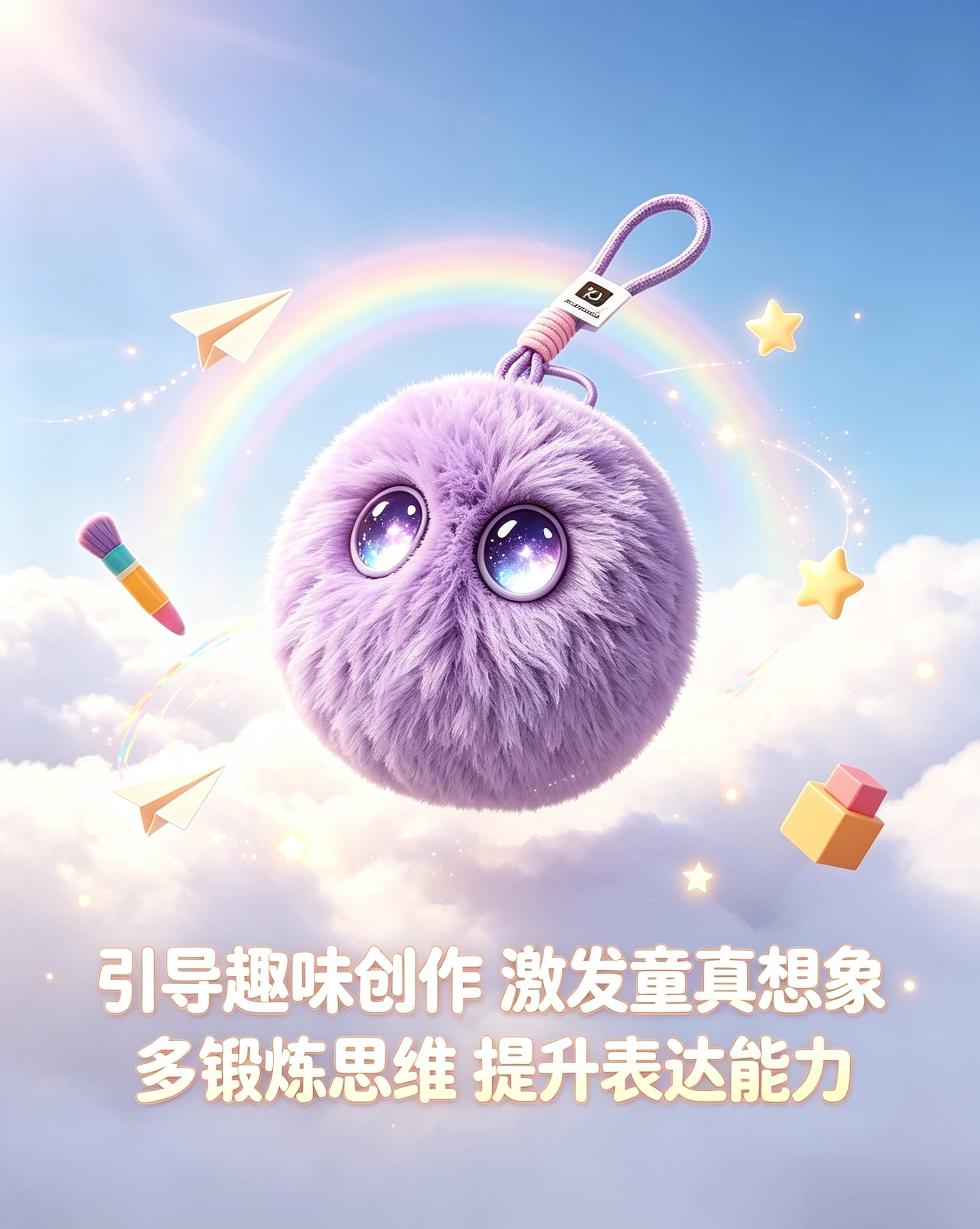 AI plush ball, starry sky, big eyes, built-in AI large model, voice interaction, chat to relieve boredom, always by your side. Multiple color options available, doll pendant, gift Application Scenario