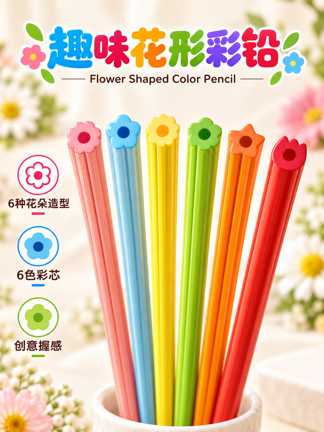 ZL107-2(6 colors) Fun flower-shaped colored lead petal shape Application Scenario